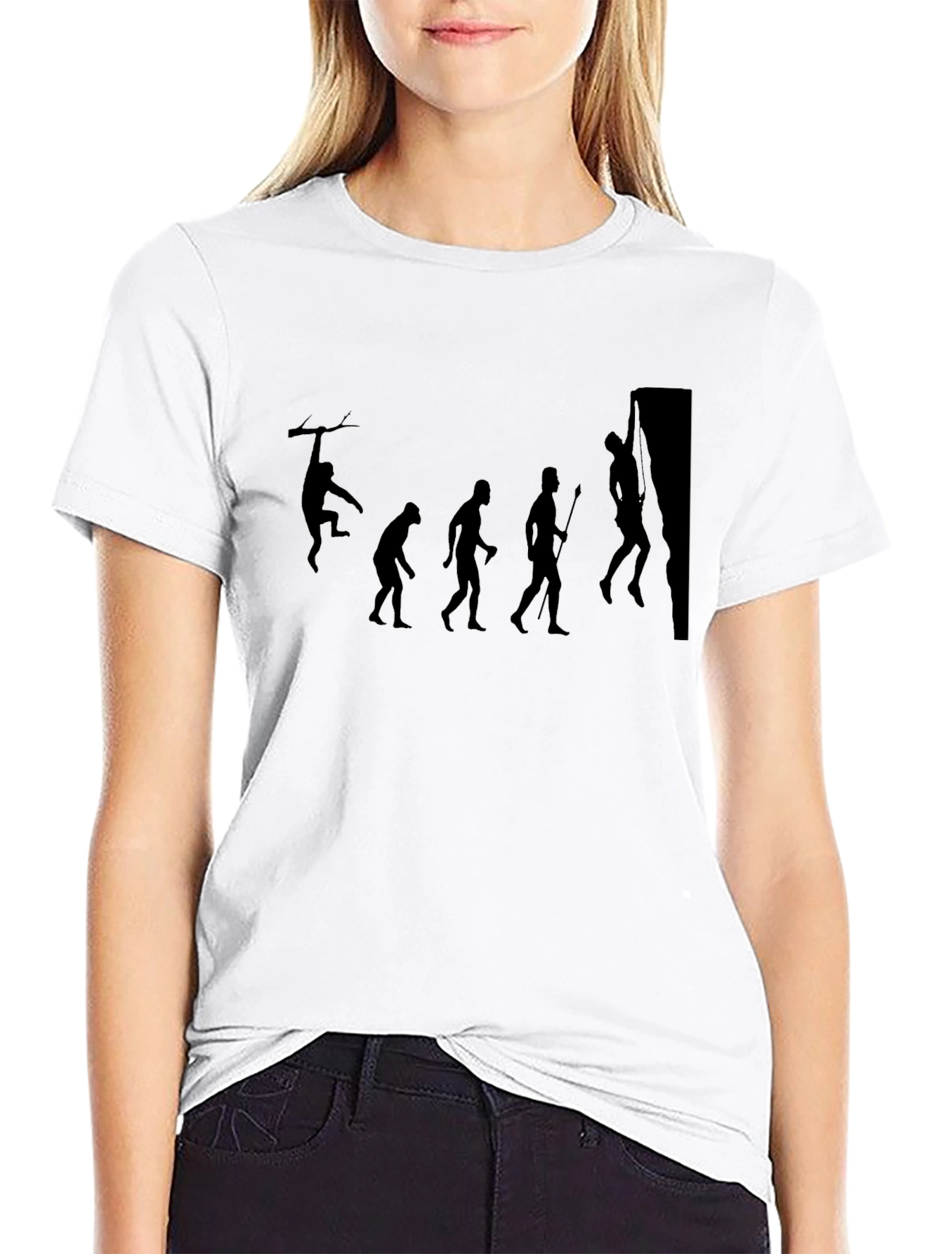 Evolution of Climbing Graphic T-Shirt - Black
