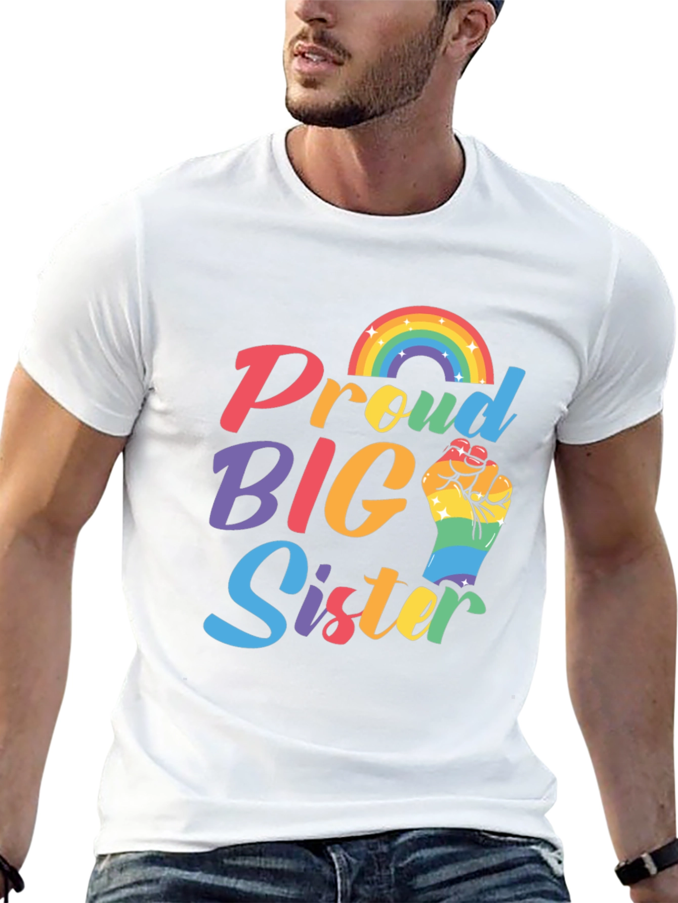 Proud Big Sister Rainbow Pride T-Shirt