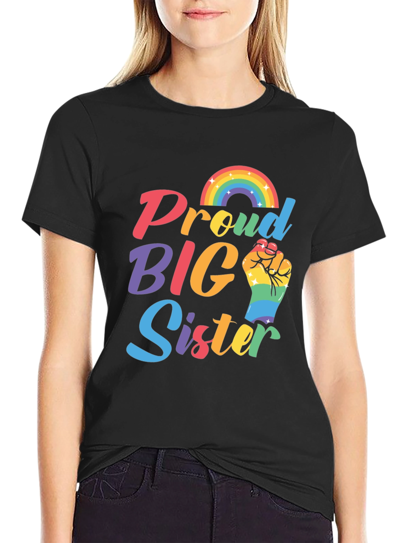 Proud Big Sister Rainbow Pride T-Shirt