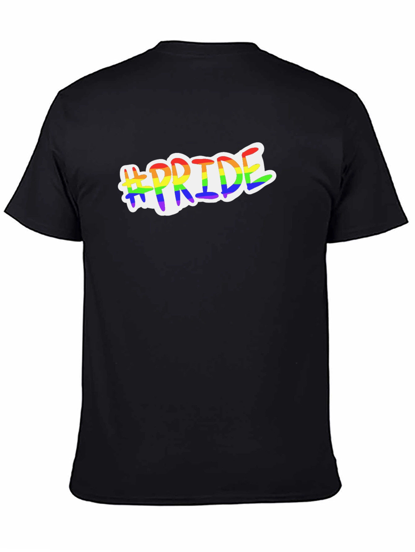 #Pride Rainbow Graphic Black T-Shirt
