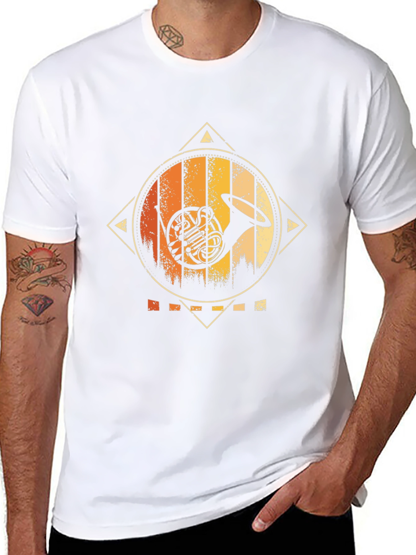 Retro French Horn Graphic Tee