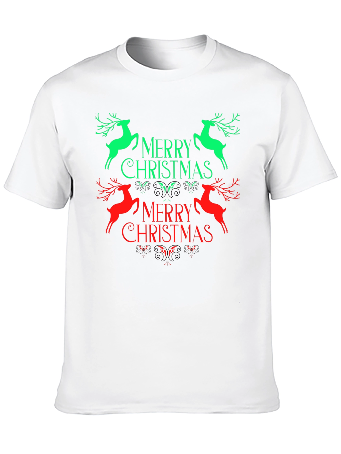 Festive Merry Christmas Reindeer Graphic Tee