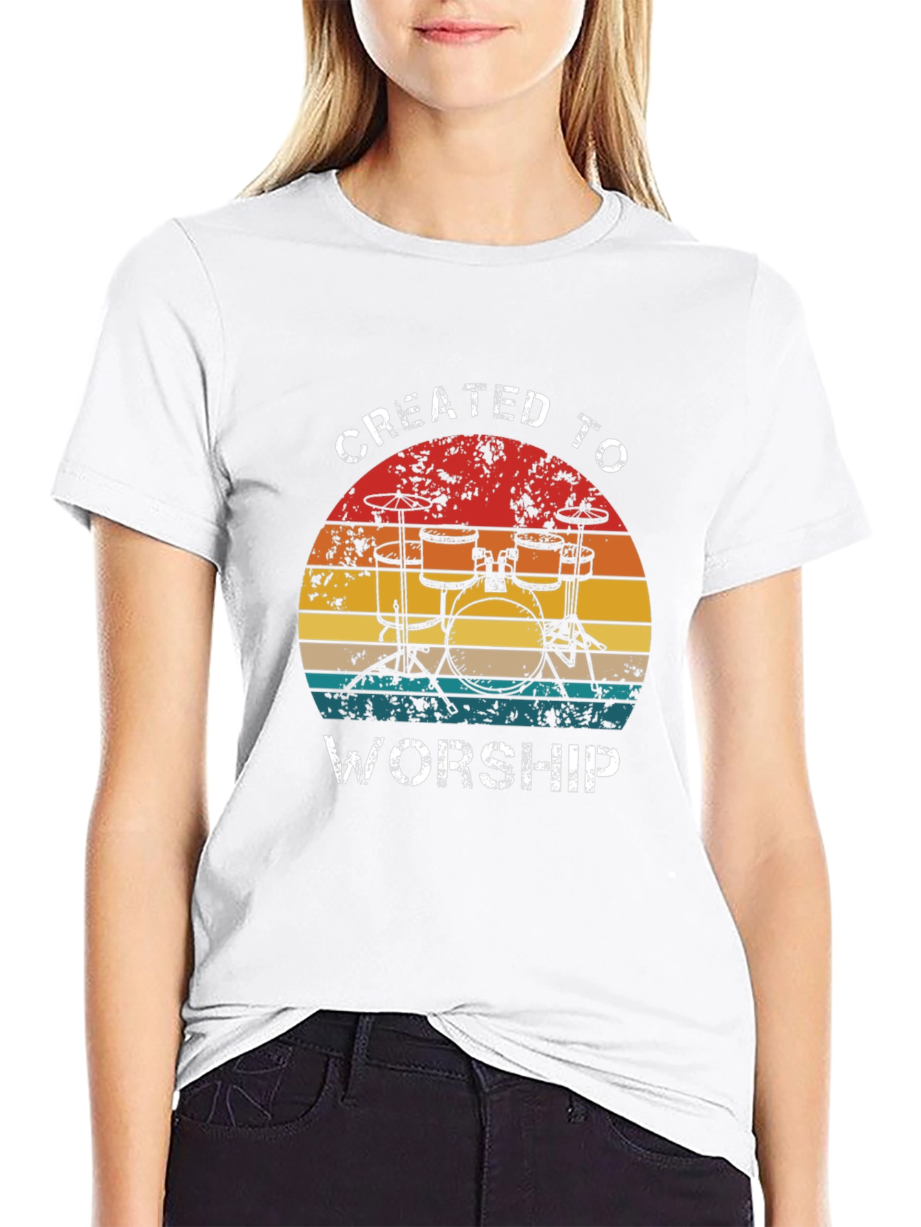 Created to Worship Drum Set T-Shirt