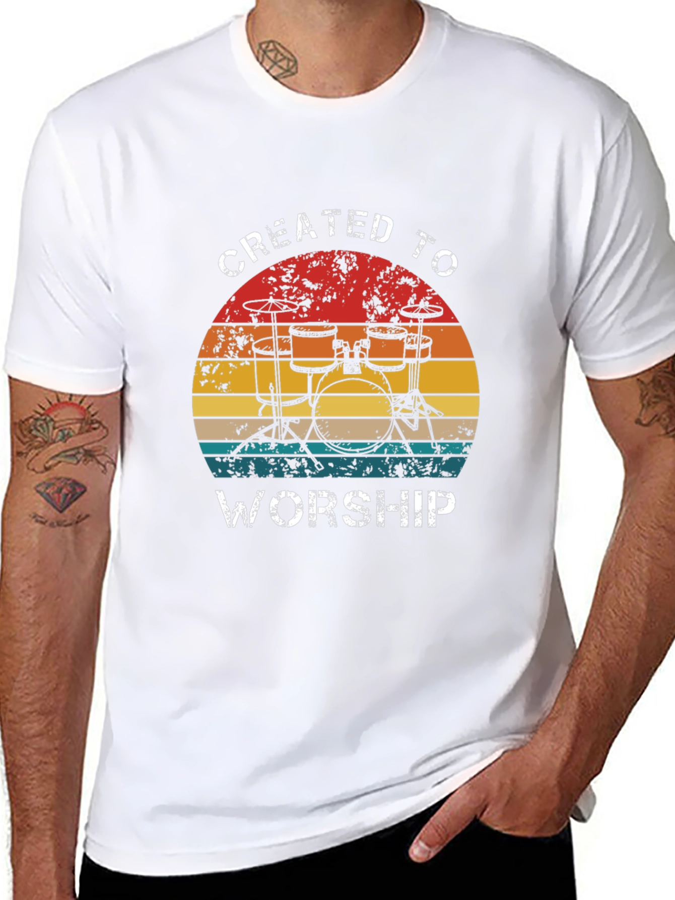 Created to Worship Drum Set T-Shirt