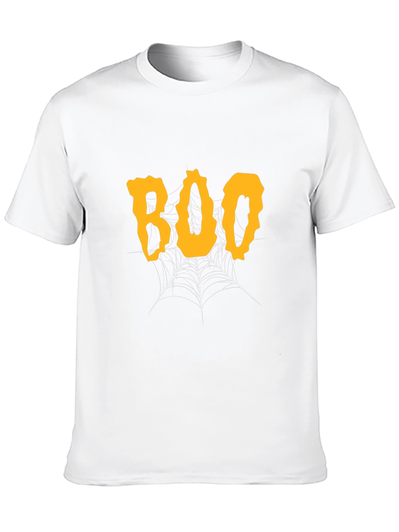 Halloween Boo Spiderweb Graphic Tee - Black