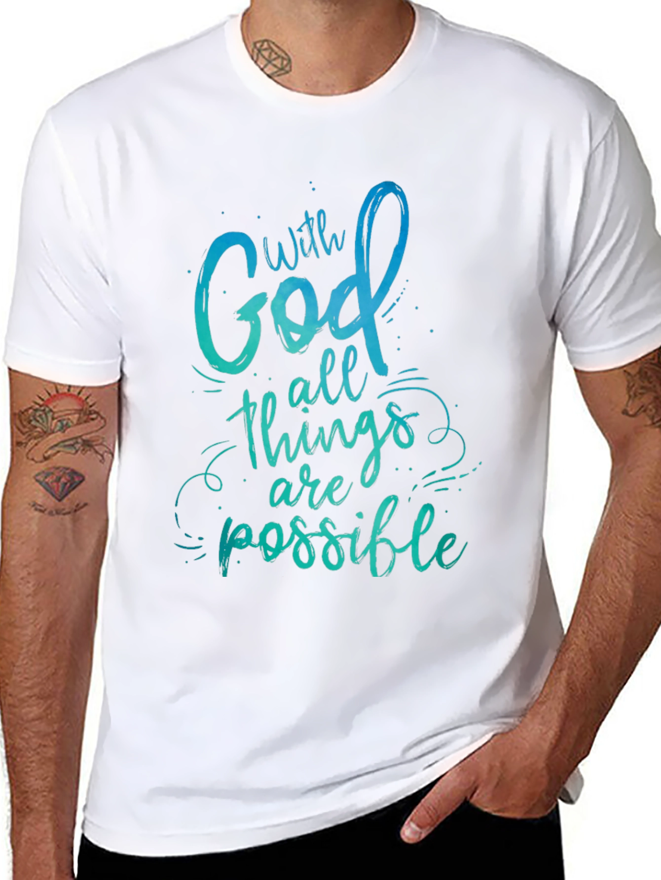 With God All Things Are Possible Black T-Shirt