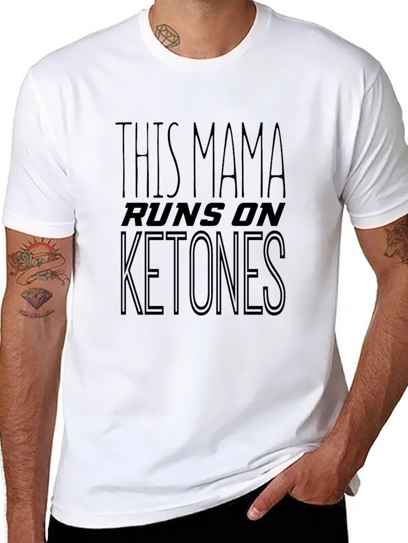 This Mama Runs on Ketones Black T-Shirt