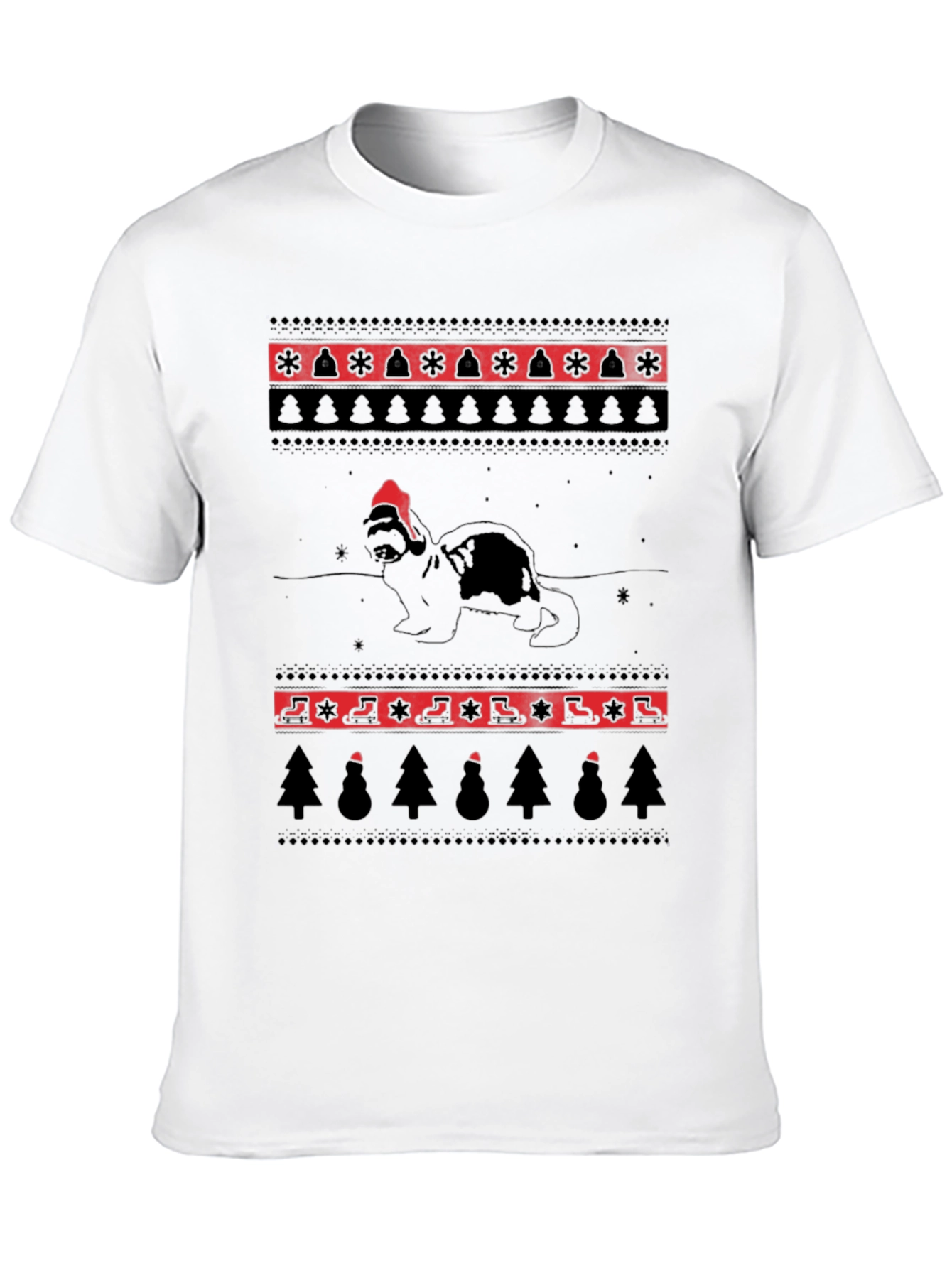 Festive Ferret Christmas Pattern Tee