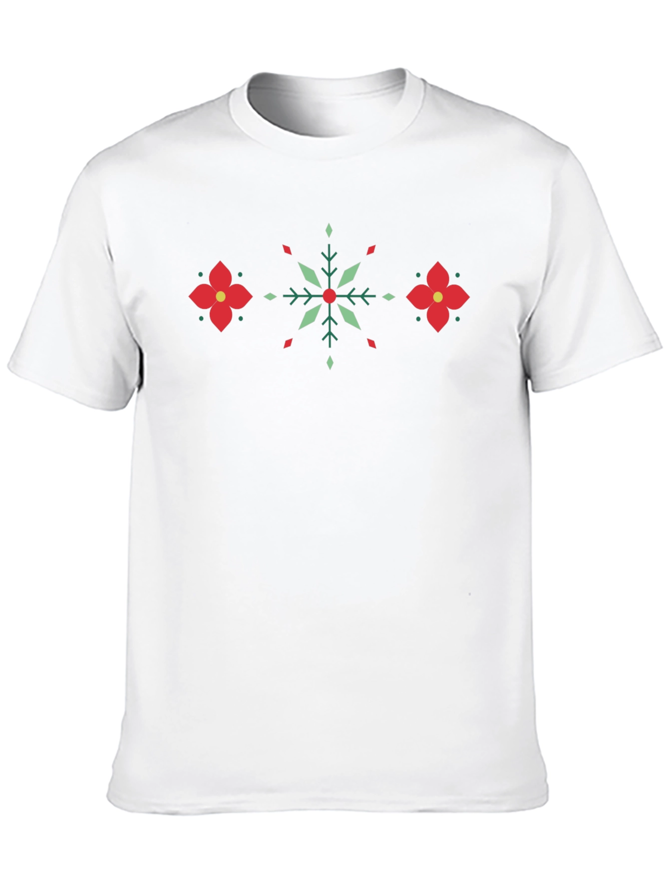 Festive Geometric Floral Pattern T-Shirt