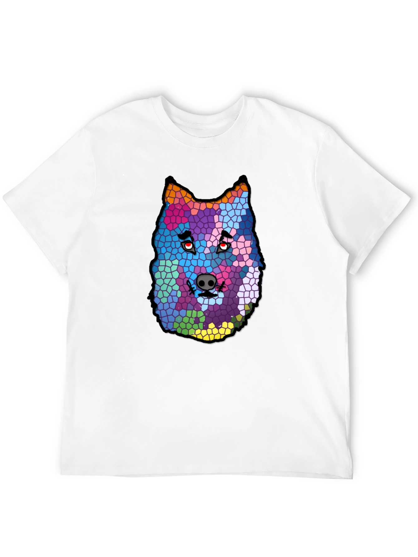 Abstract Wolf Mosaic Graphic T-Shirt