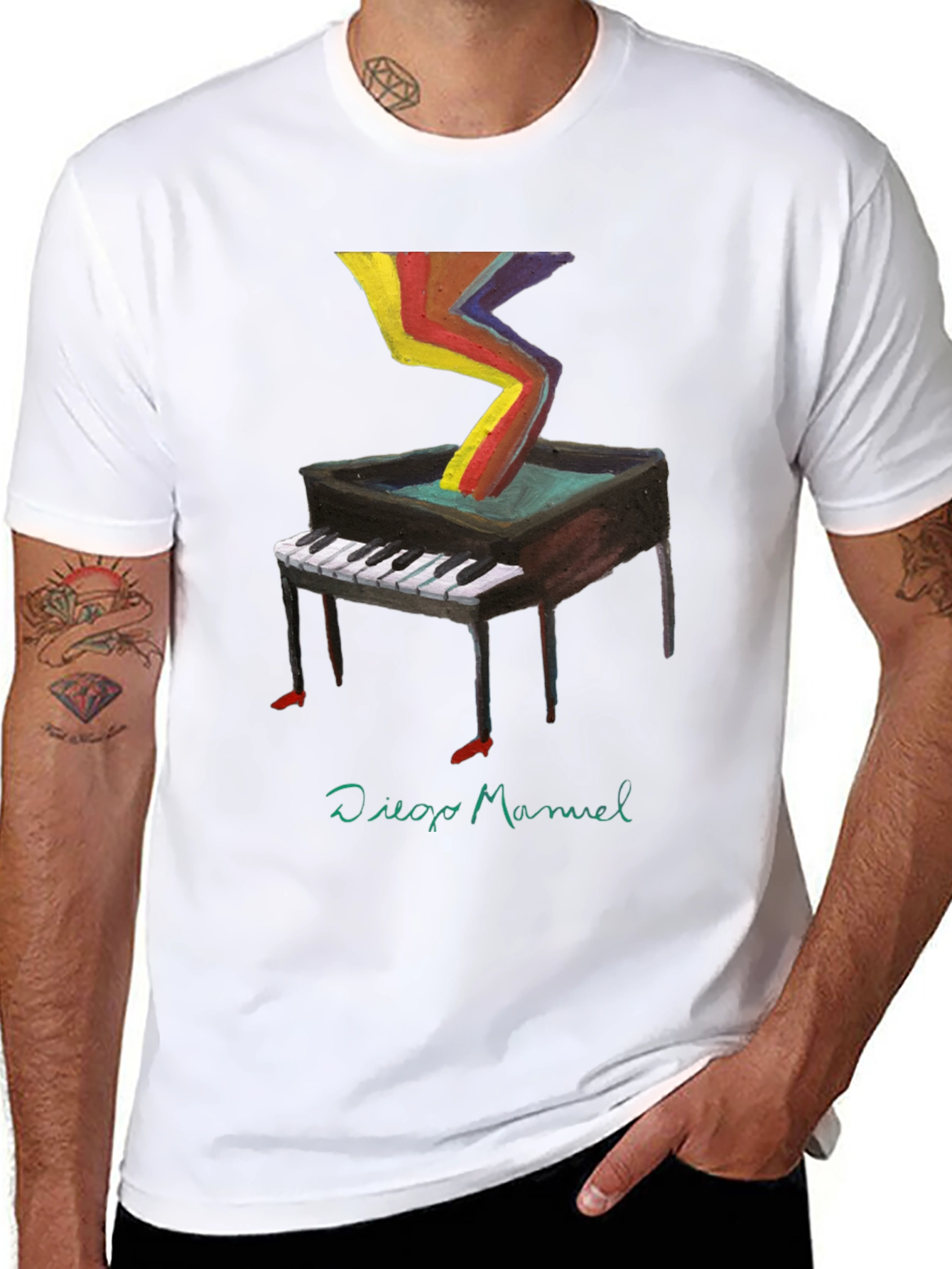 Abstract Piano T-Shirt - Unique Art Tee