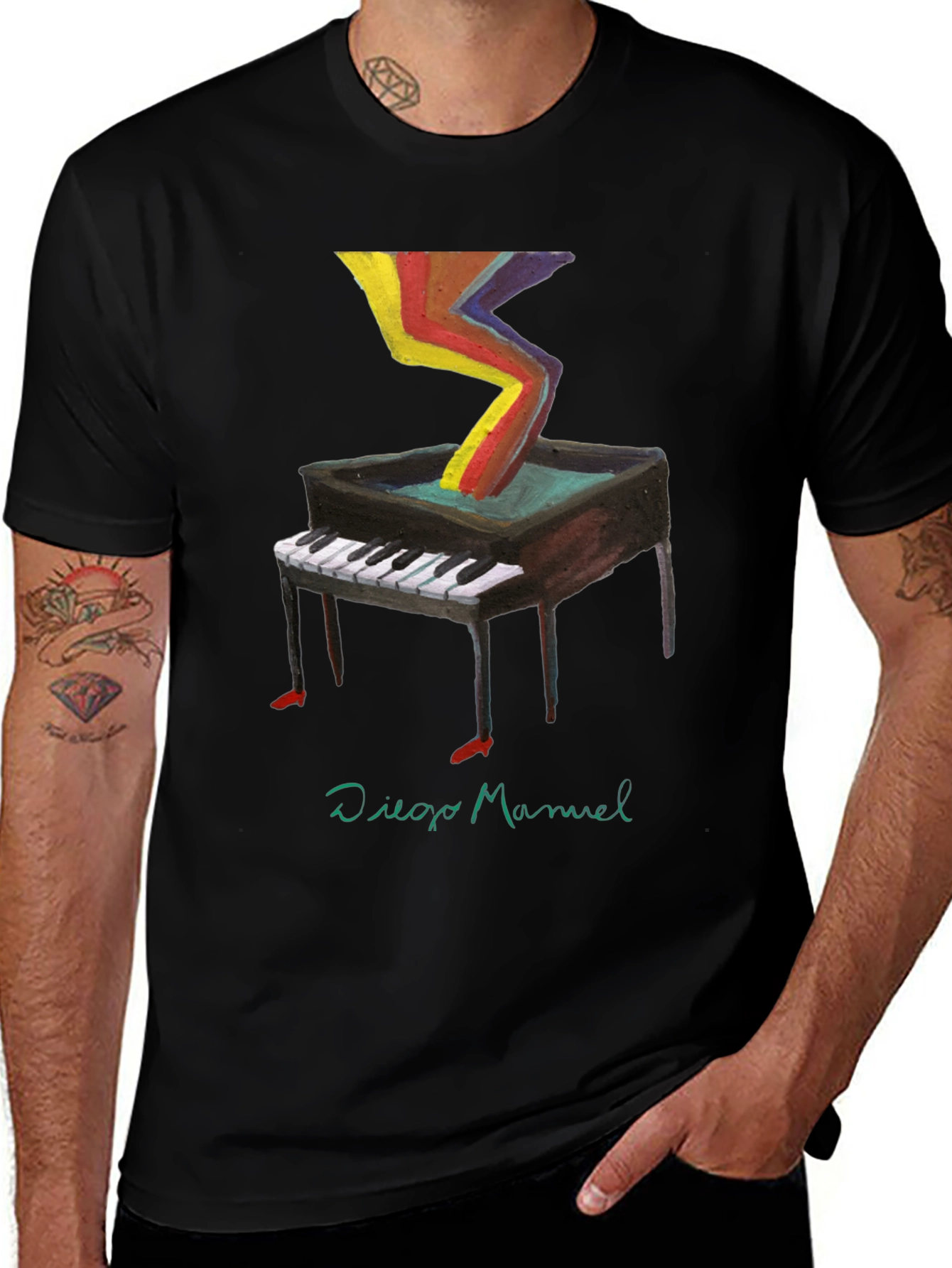 Abstract Piano T-Shirt - Unique Art Tee