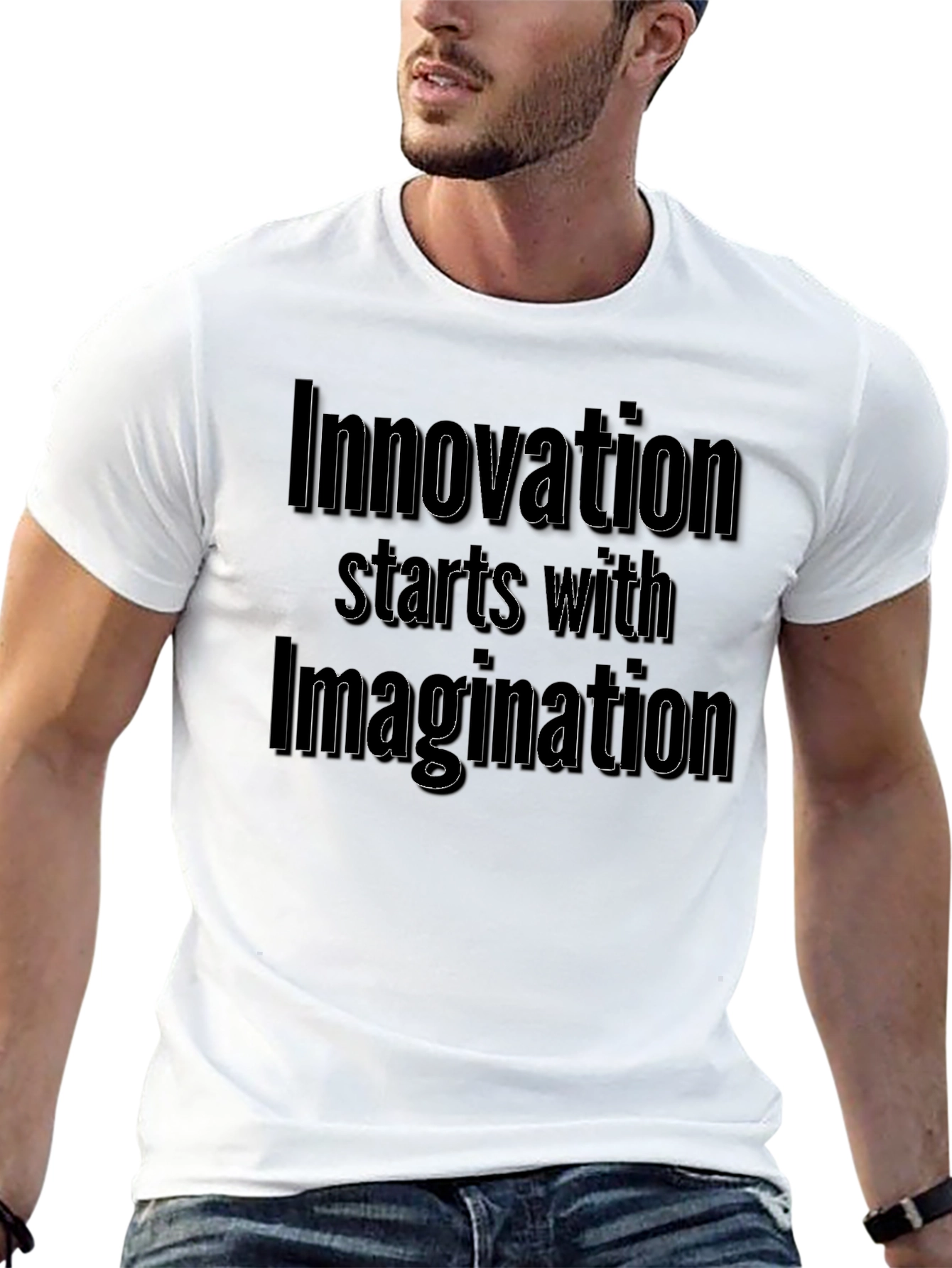 Innovation Imagination Black Graphic T-Shirt