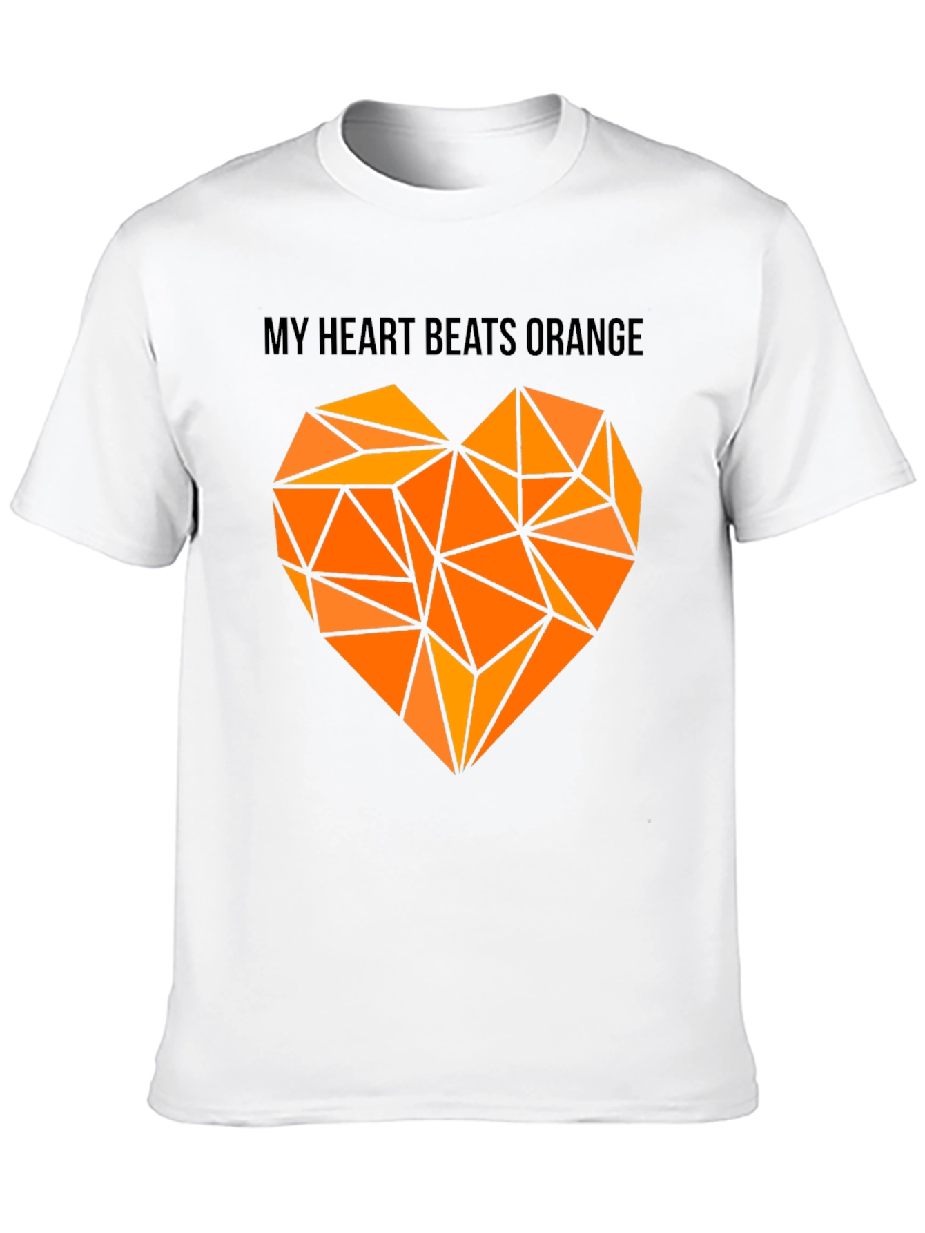 Orange Heartbeat Graphic Tee - Modern Geometric Design