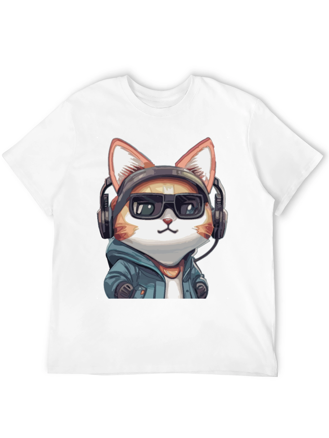 Cool Cat DJ Graphic Tee - Black Cotton T-Shirt