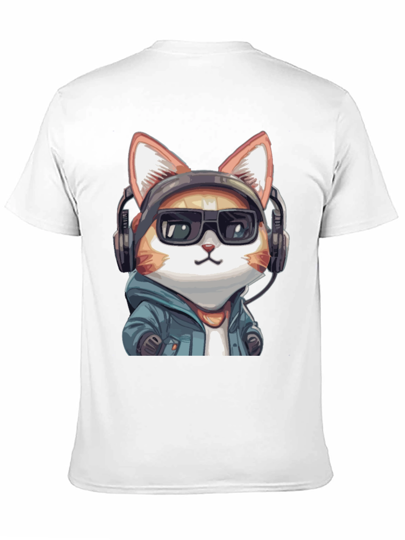 Cool Cat DJ Graphic Tee - Black Cotton T-Shirt