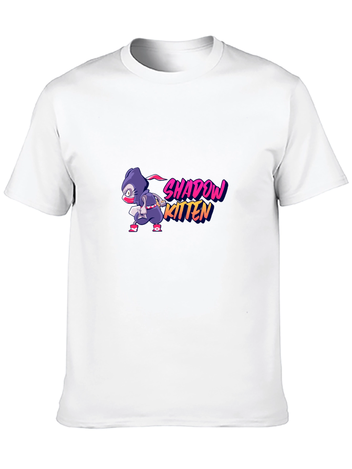 Shadow Kitten T-Shirt - Ninja Cartoon Design