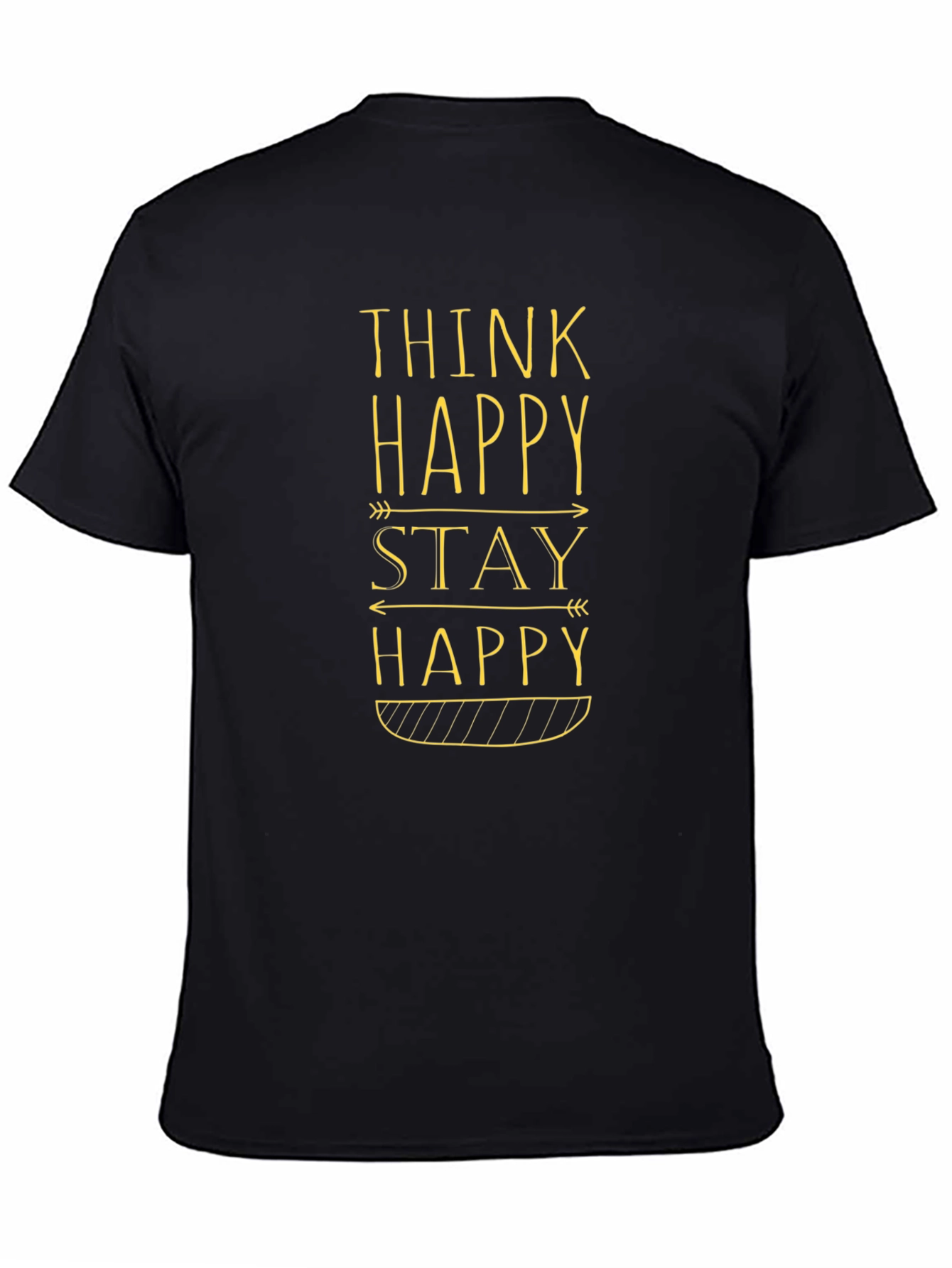 Think Happy Stay Happy Graphic Tee - Black