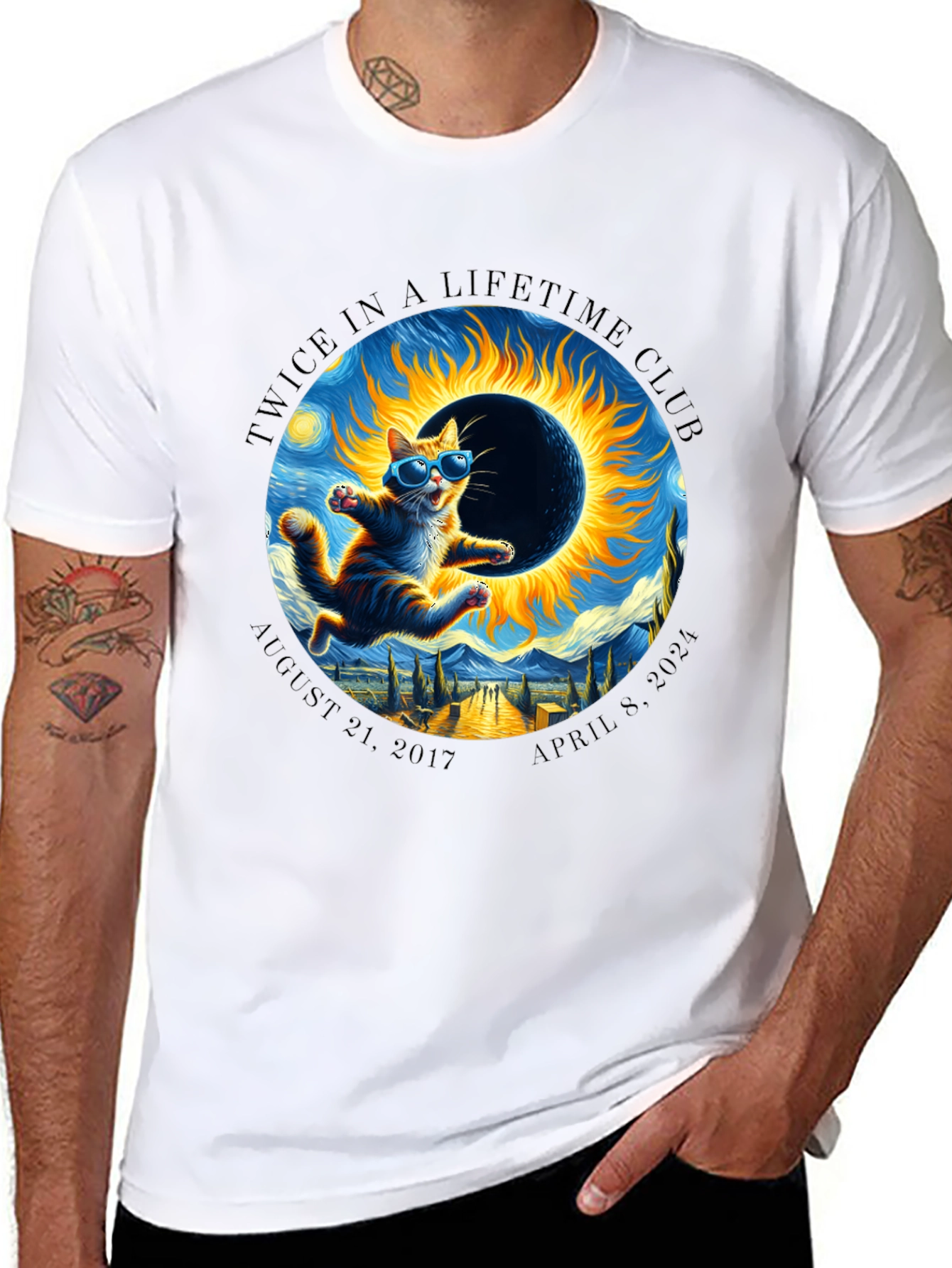 Twice in a Lifetime Club Solar Eclipse Cat T-Shirt