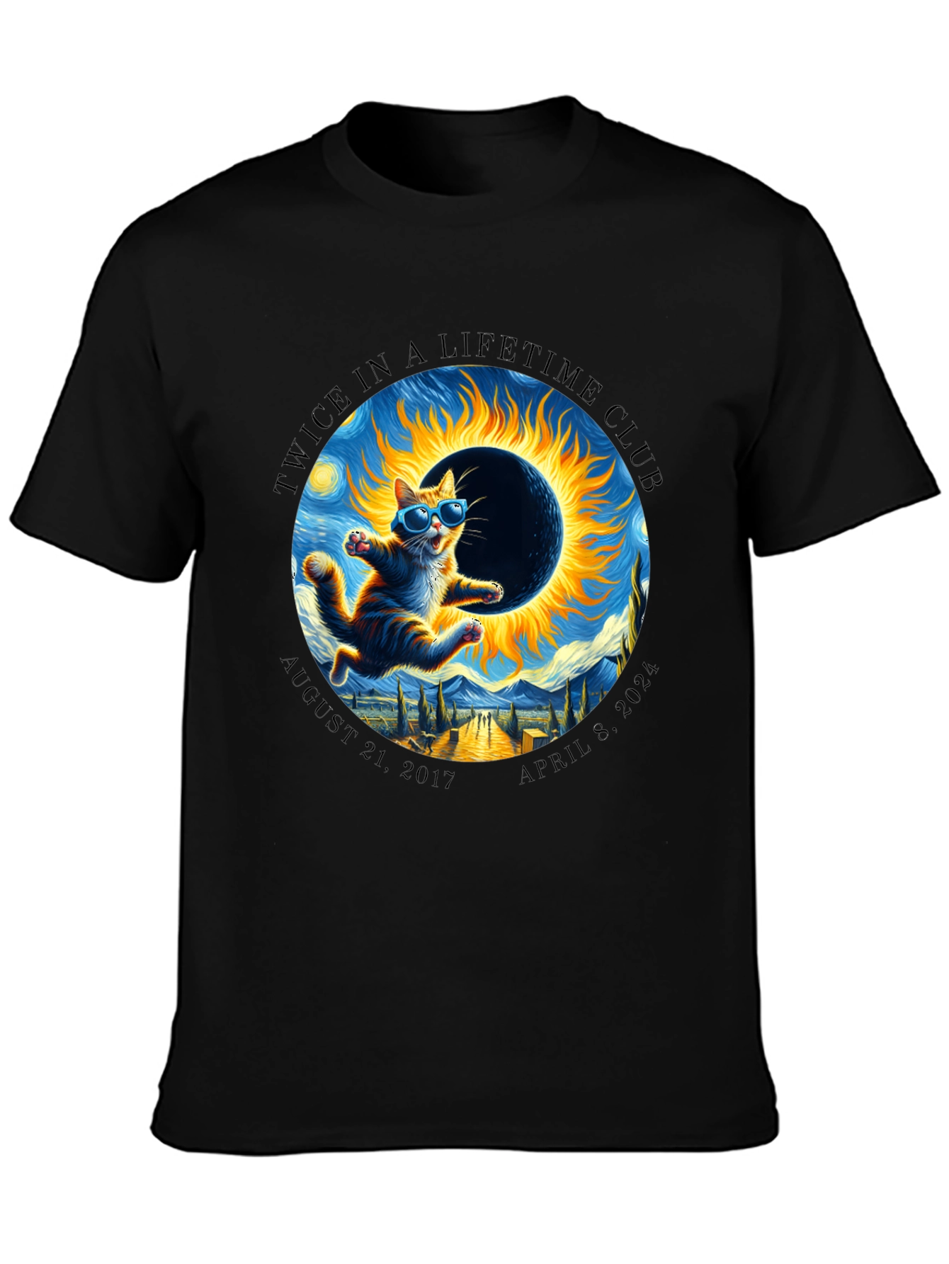 Twice in a Lifetime Club Solar Eclipse Cat T-Shirt