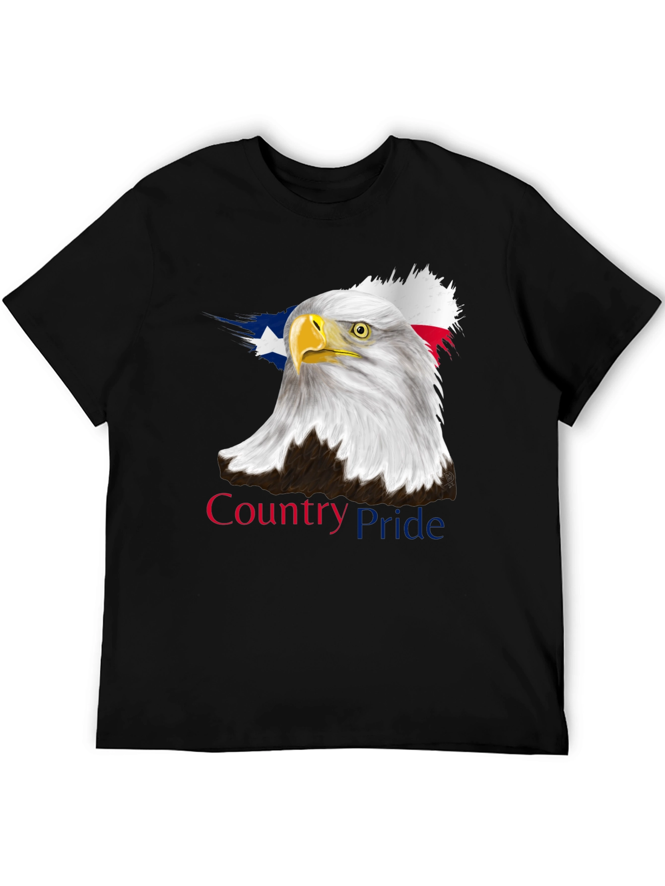 Country Pride Eagle Graphic Tee - Patriotic Black T-Shirt