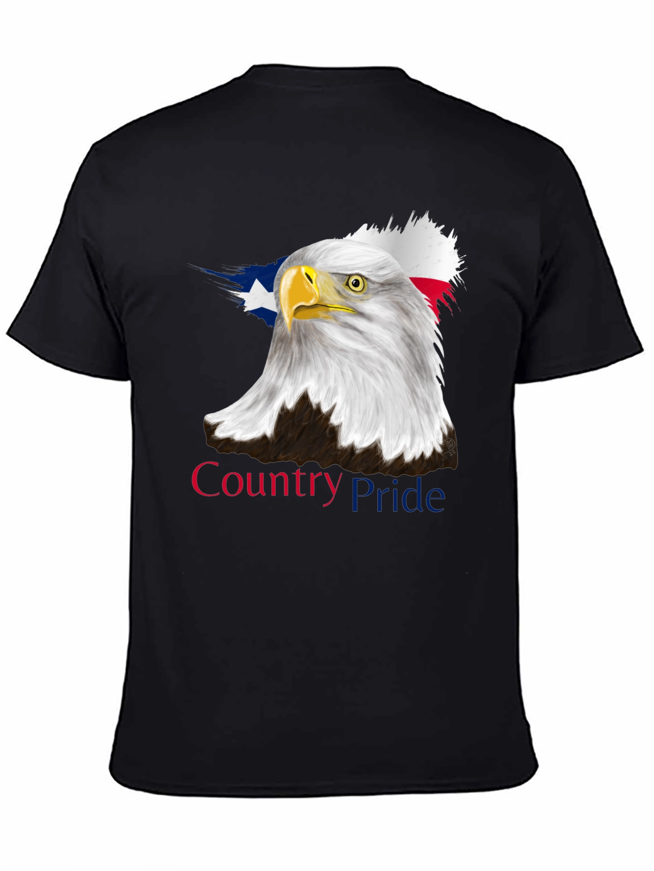 Country Pride Eagle Graphic Tee - Patriotic Black T-Shirt