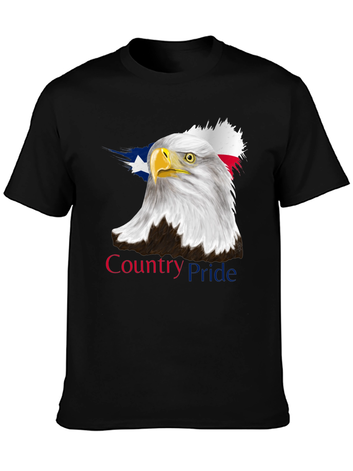 Country Pride Eagle Graphic Tee - Patriotic Black T-Shirt