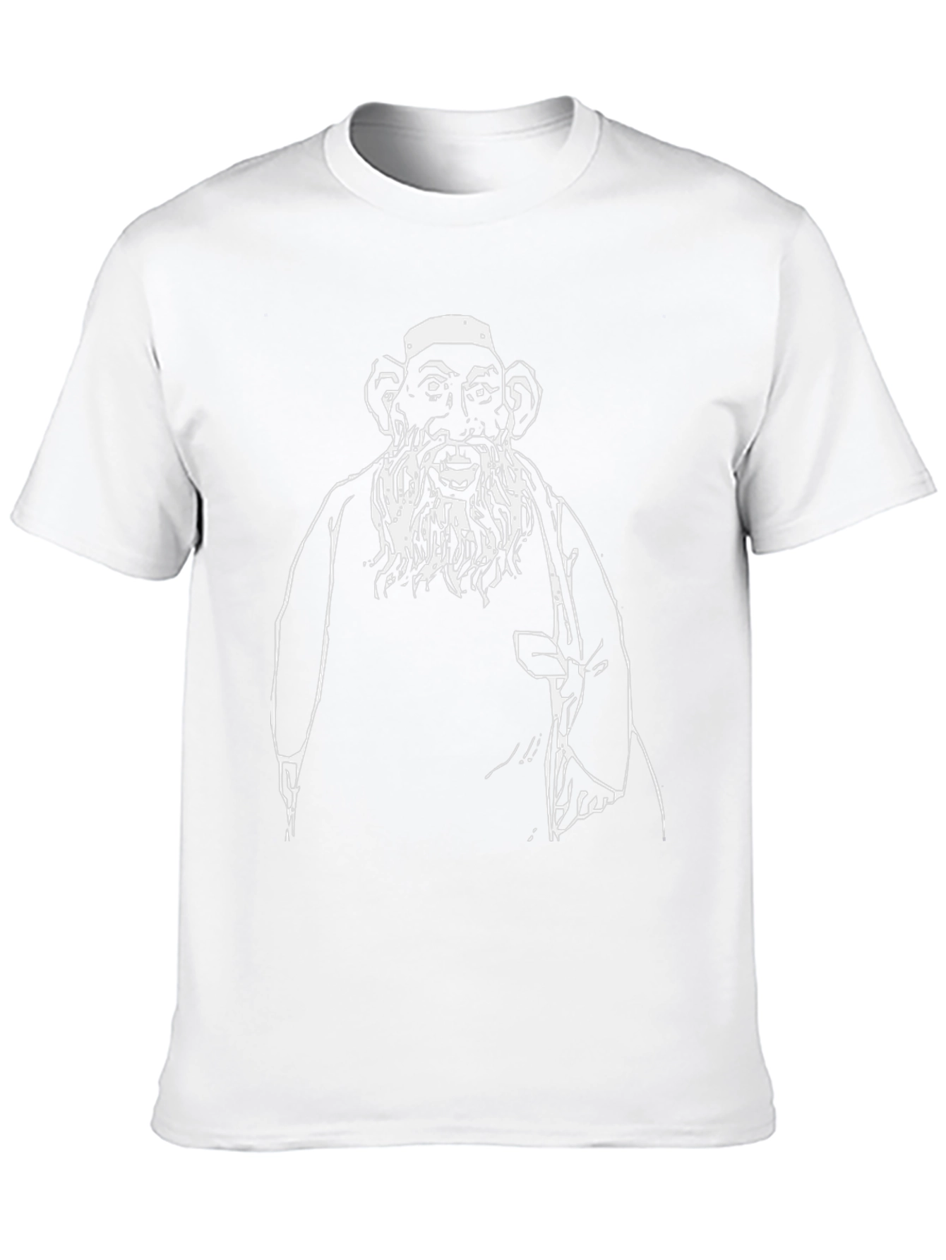 Unique Graphic Tee: Black T-Shirt with Old Man Design