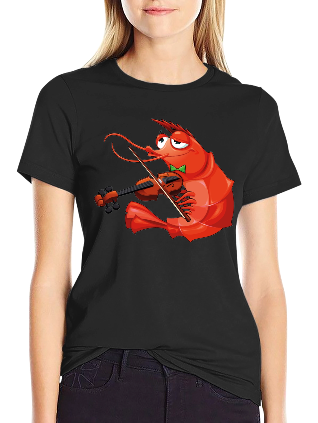 Shrimp Violinist T-Shirt - Funny Music Lover Tee