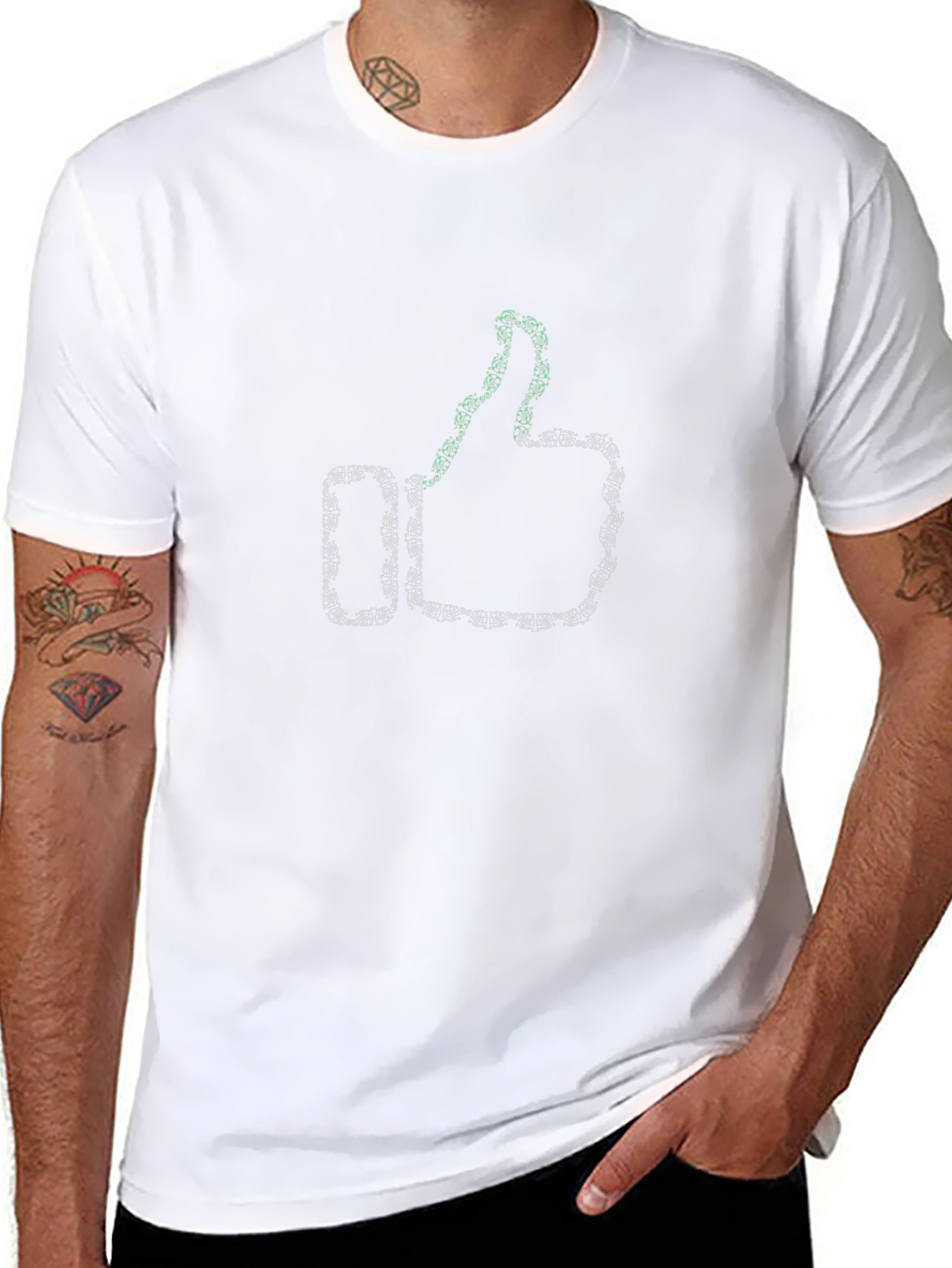 Cool Thumbs Up Graphic Tee - Black Cotton T-Shirt