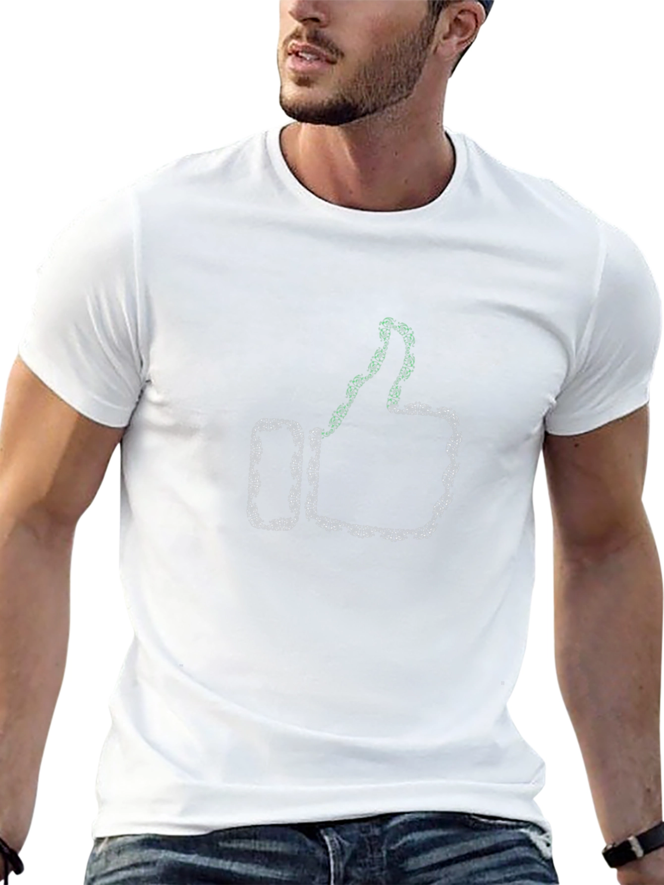 Cool Thumbs Up Graphic Tee - Black Cotton T-Shirt