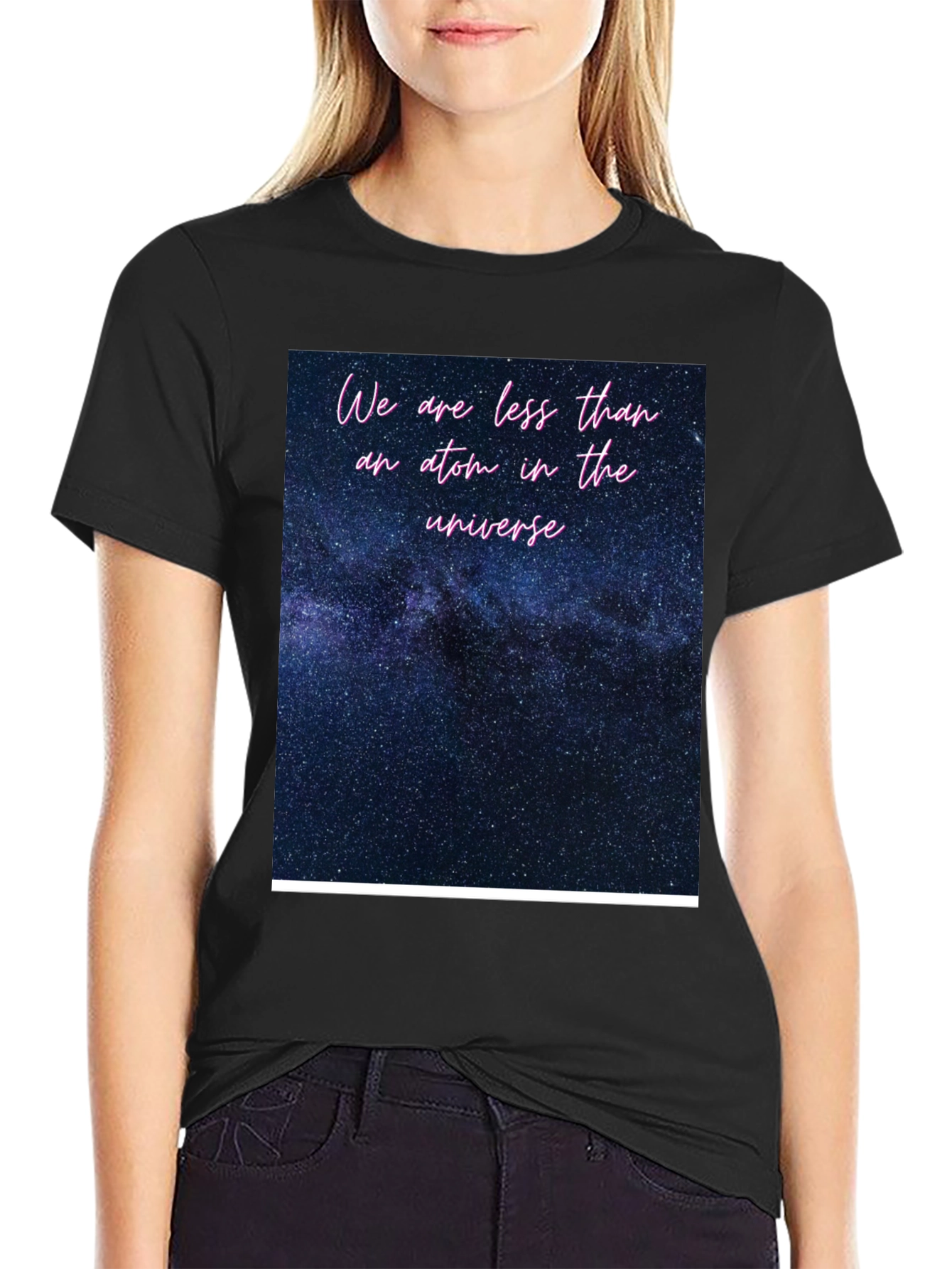 Cosmic Universe Graphic Tee - Soft Black T-Shirt