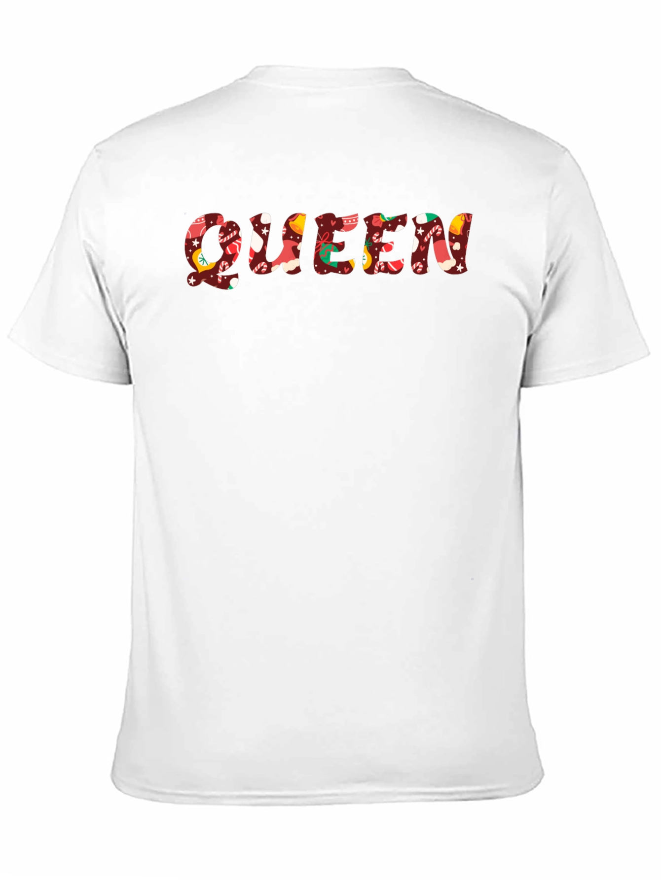 Queen Christmas Pattern Black T-Shirt