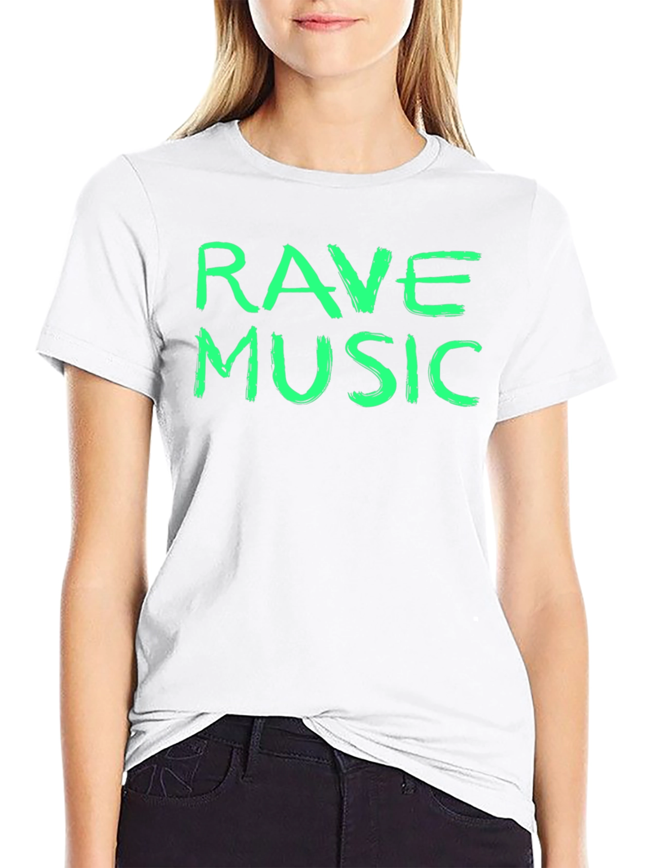 Rave Music Black Crew Neck T-Shirt