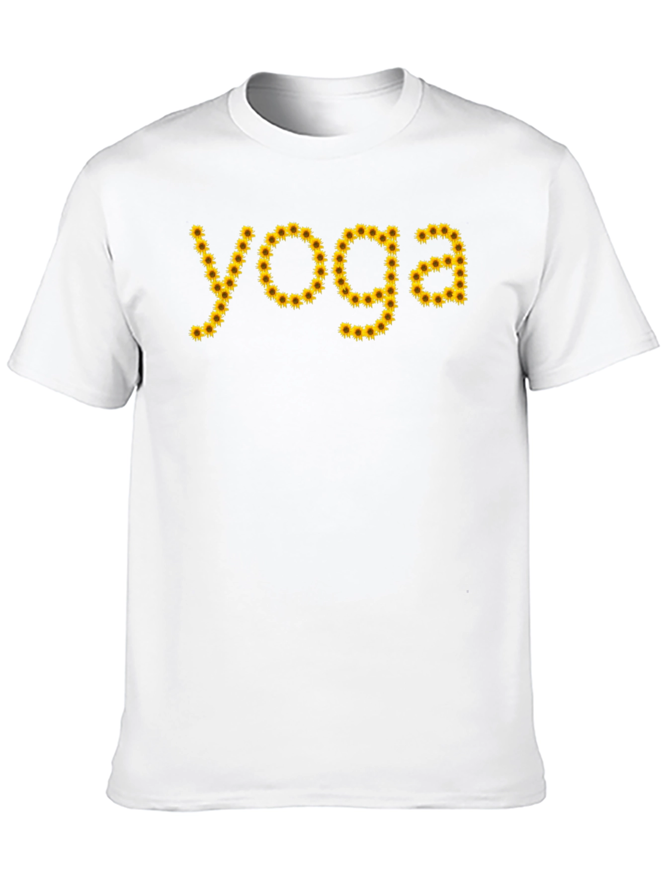 Yoga Sunflower Graphic T-Shirt - Black Cotton Tee