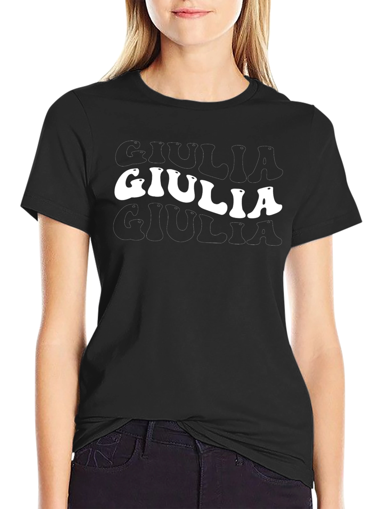Retro Giulia Graphic Tee - Black