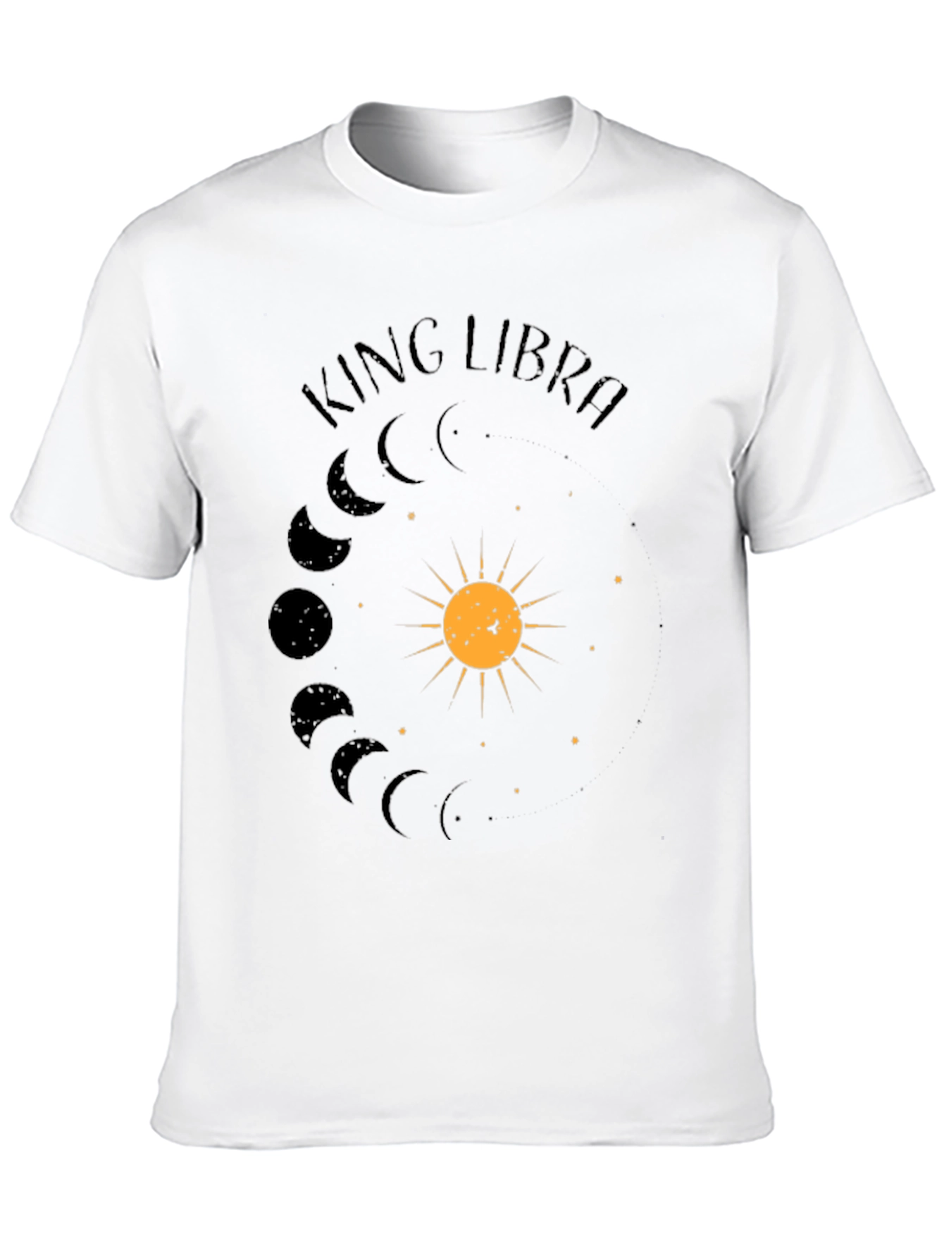 King Libra Zodiac Sign T-Shirt - Black Cotton