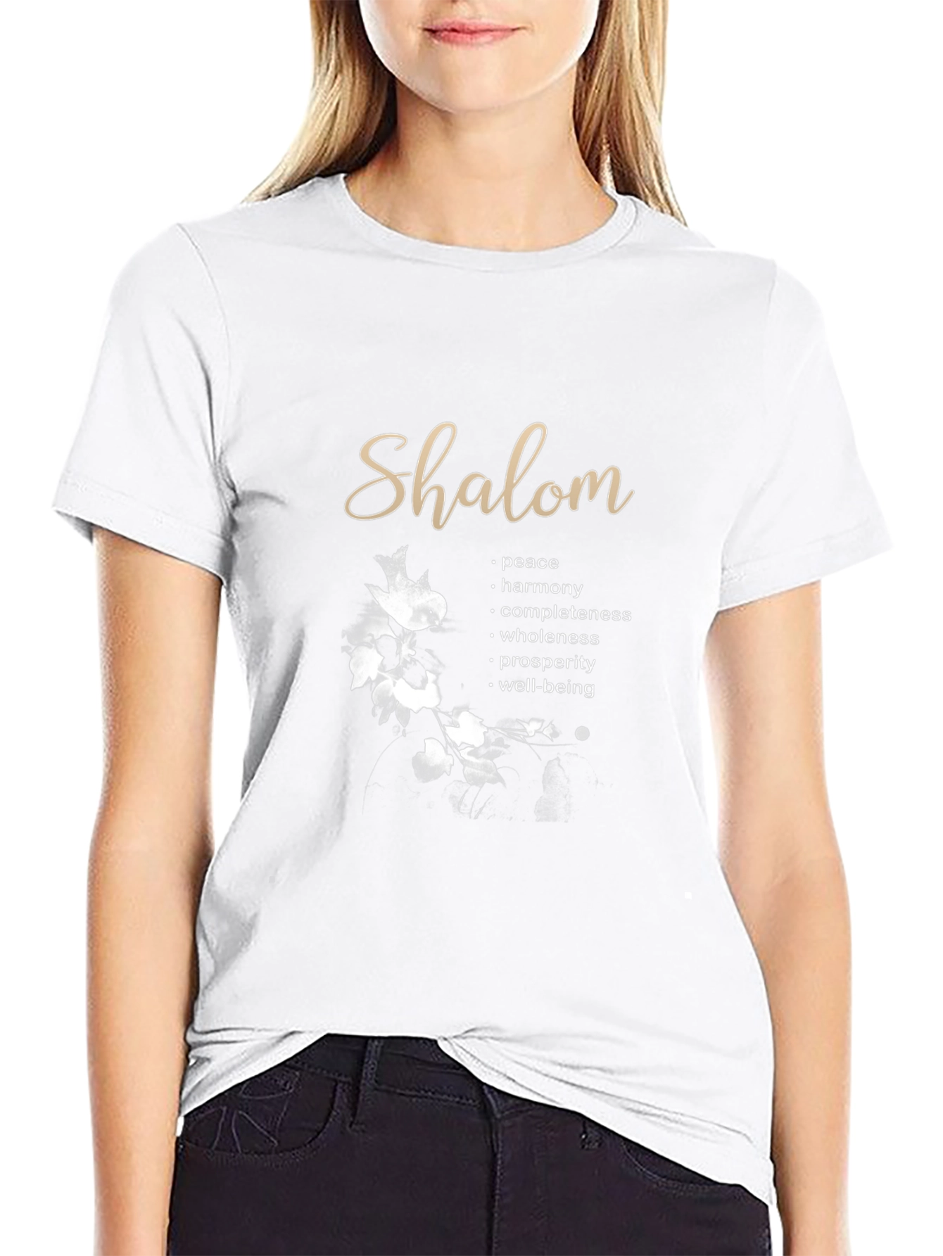 Shalom Meaningful Graphic T-Shirt - Peace Harmony Completeness