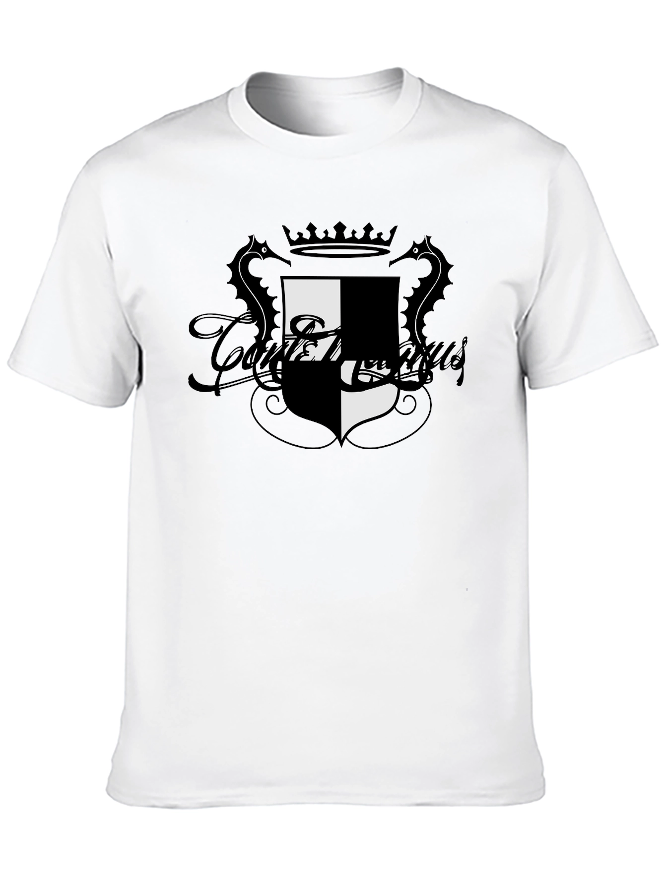 Stylish Black T-Shirt with Crest Design