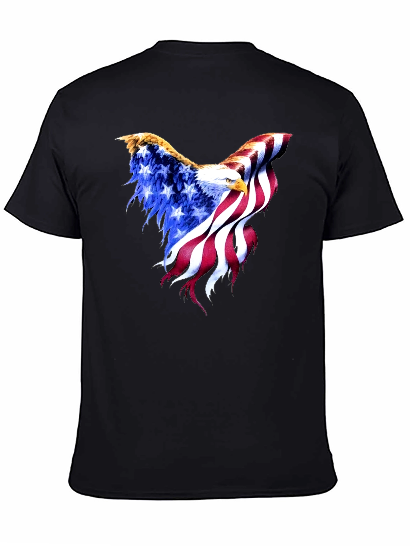 American Flag Eagle Black T-Shirt