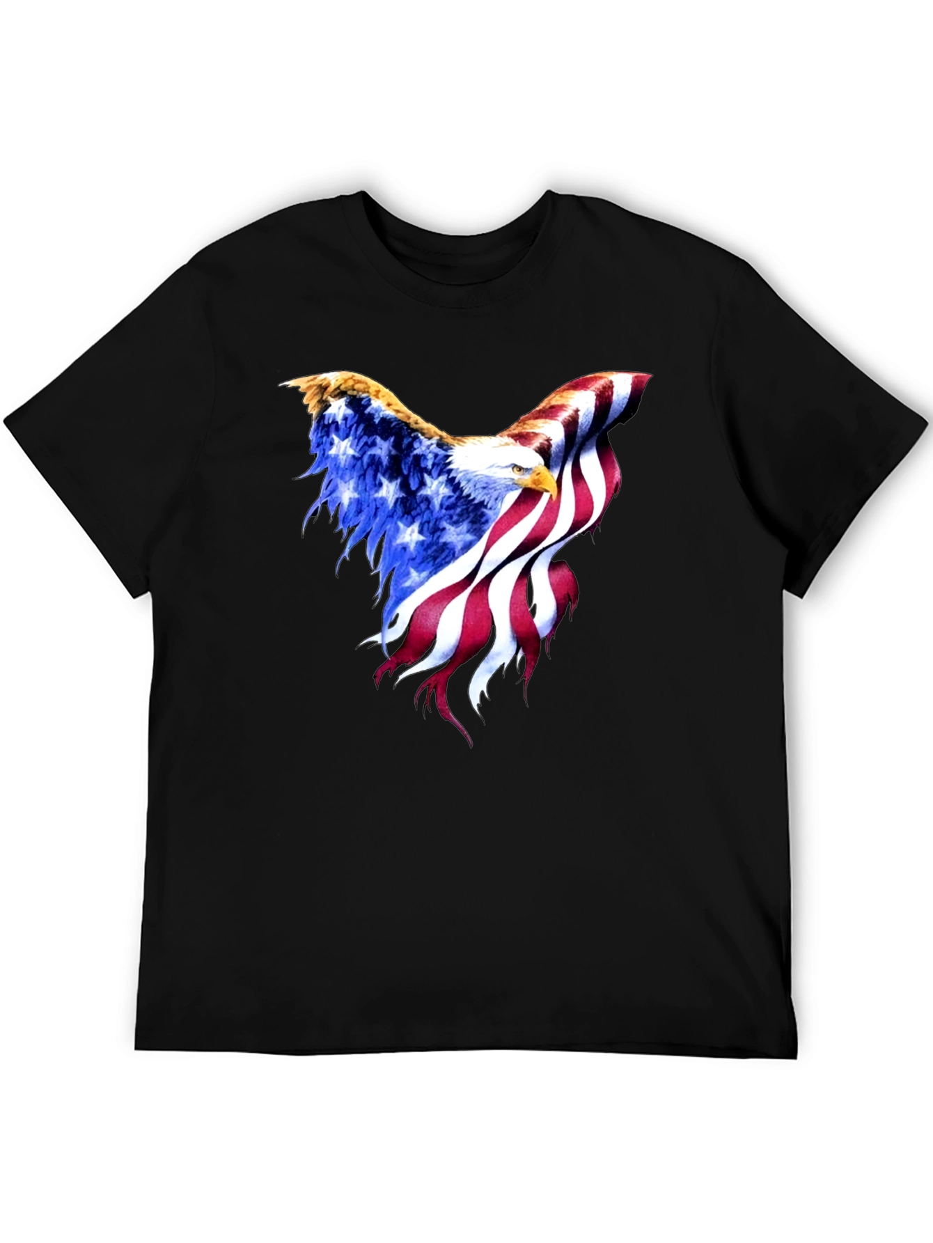 American Flag Eagle Black T-Shirt
