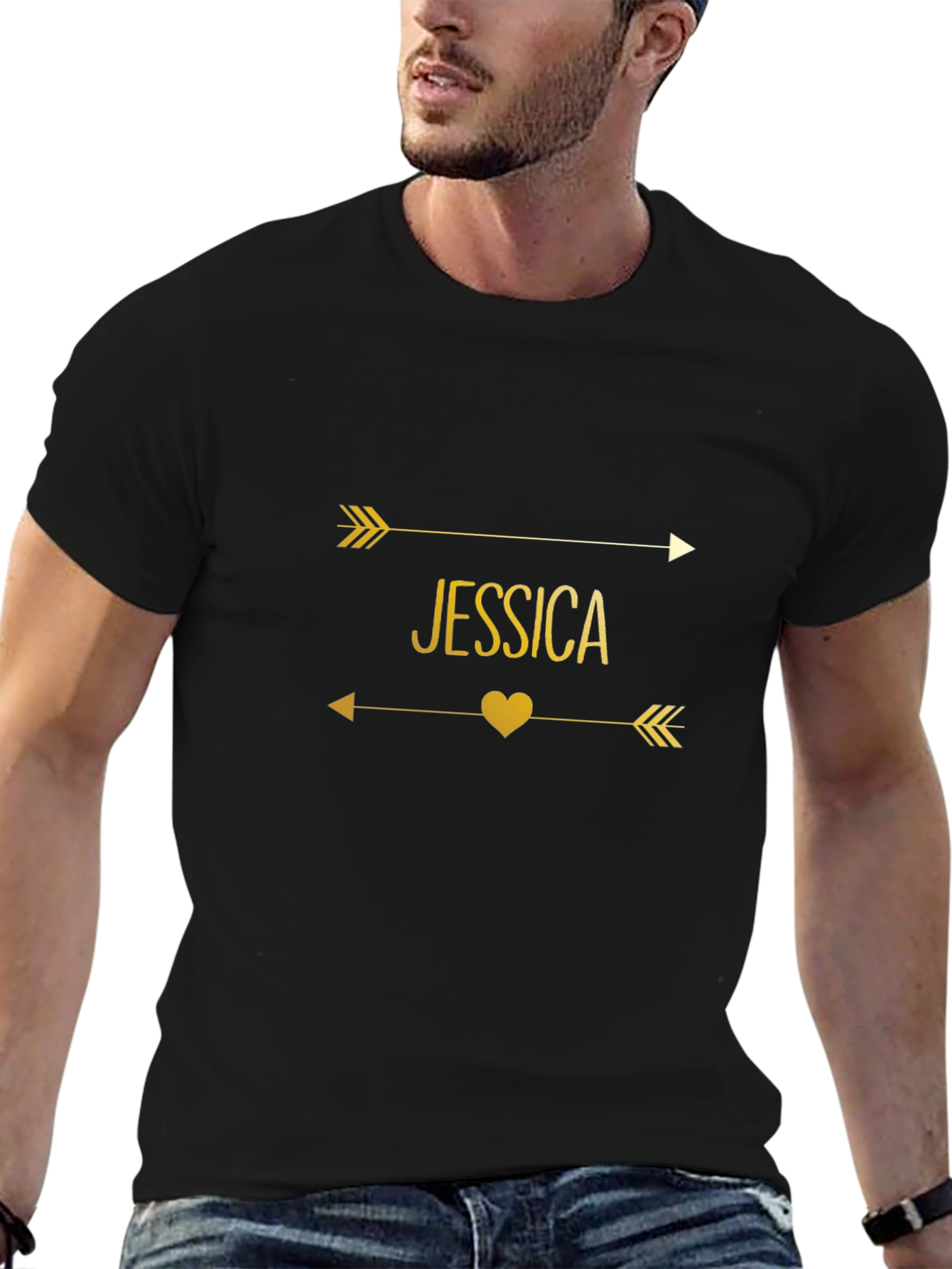 Personalized Jessica Arrow Heart T-Shirt