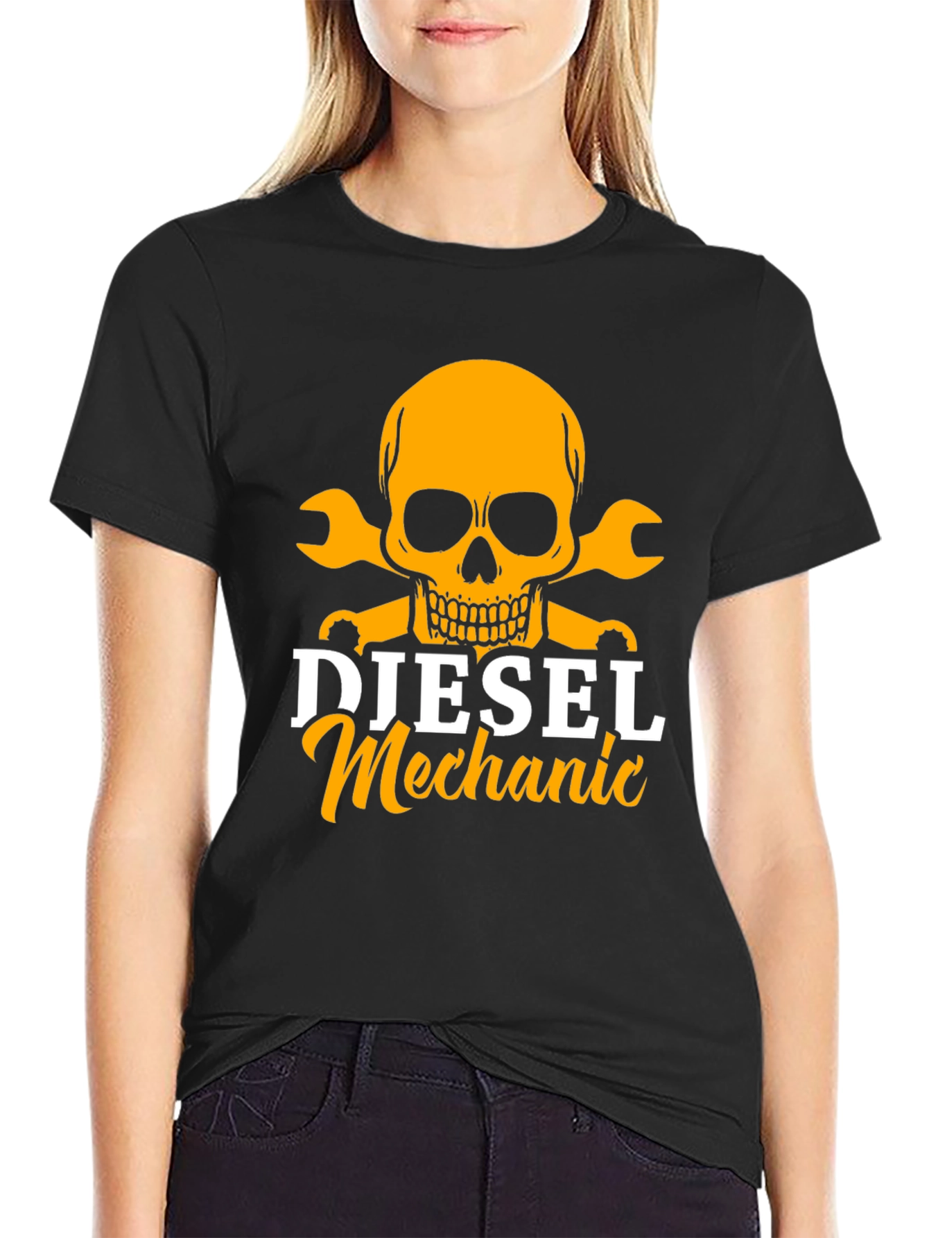 Diesel Mechanic Skull T-Shirt - Black