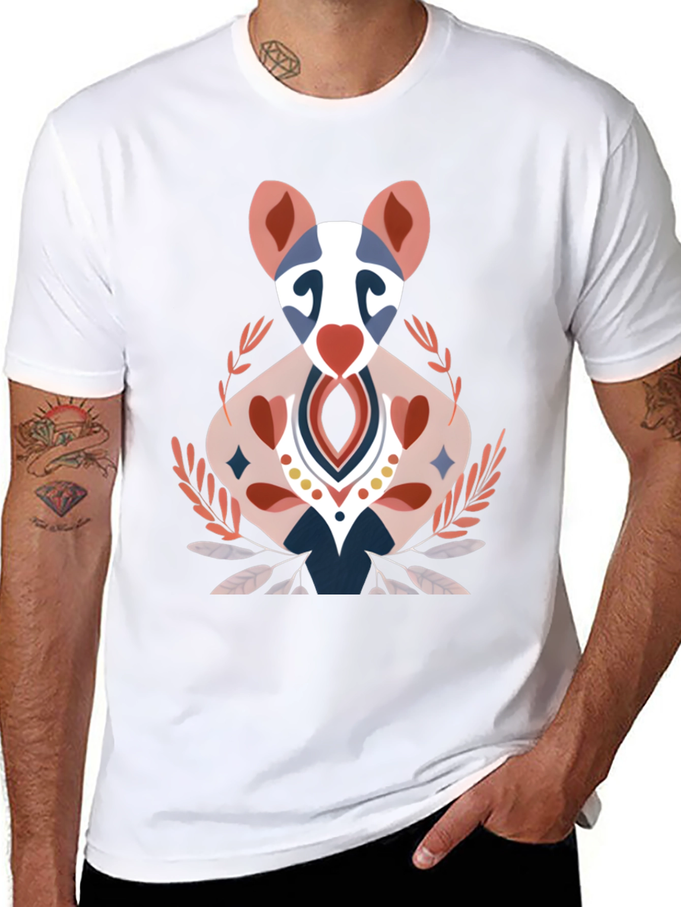 Artistic Animal Graphic Tee - Black