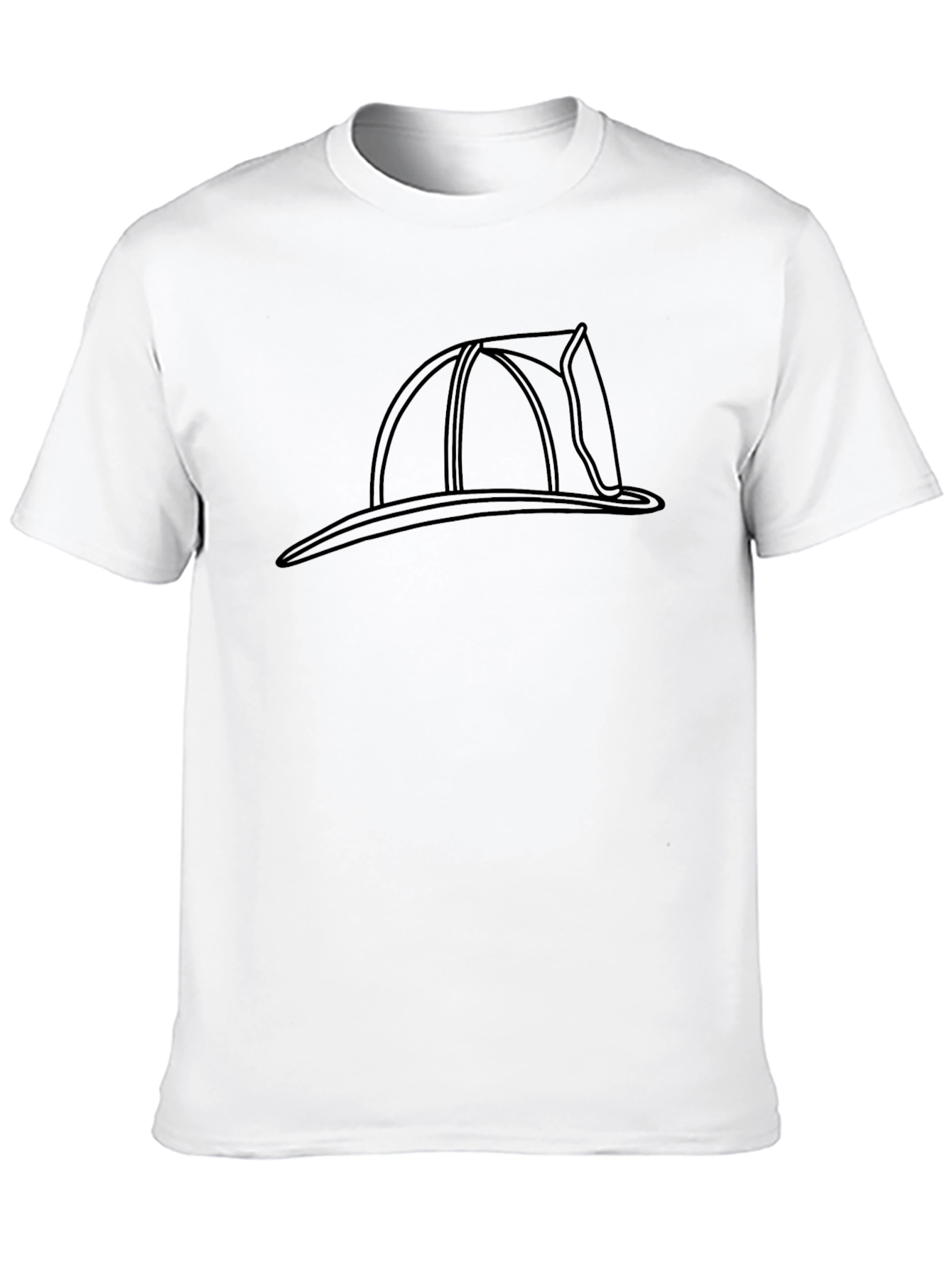 Firefighter Helmet Outline Graphic T-Shirt