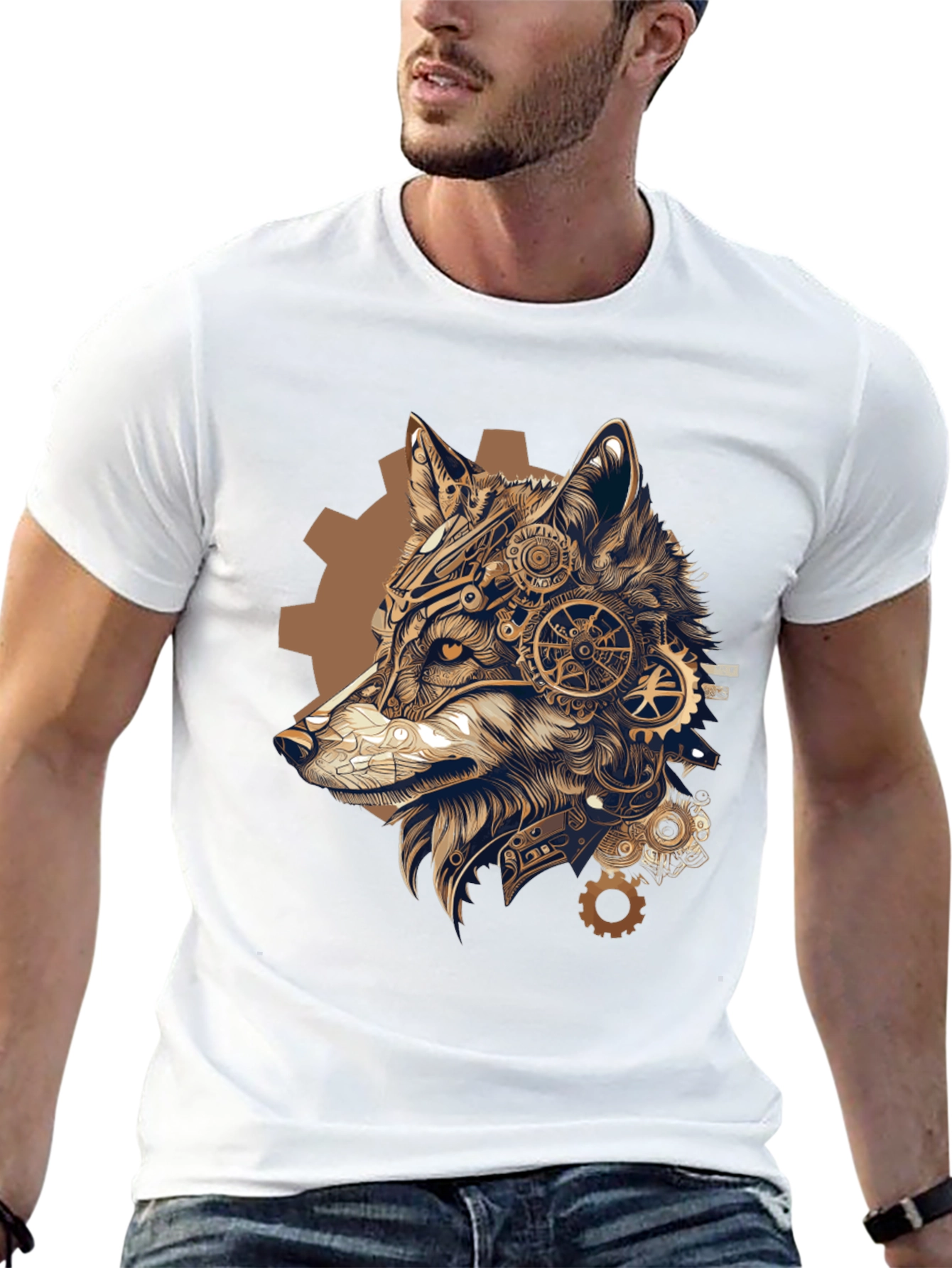 Steampunk Wolf T-Shirt: Gear Up Your Style