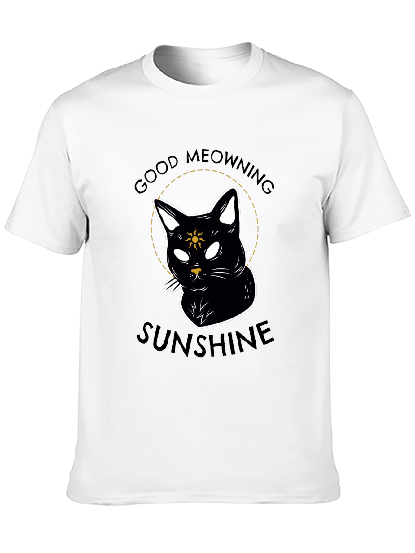 Good Meowning Sunshine Black Cat T-Shirt