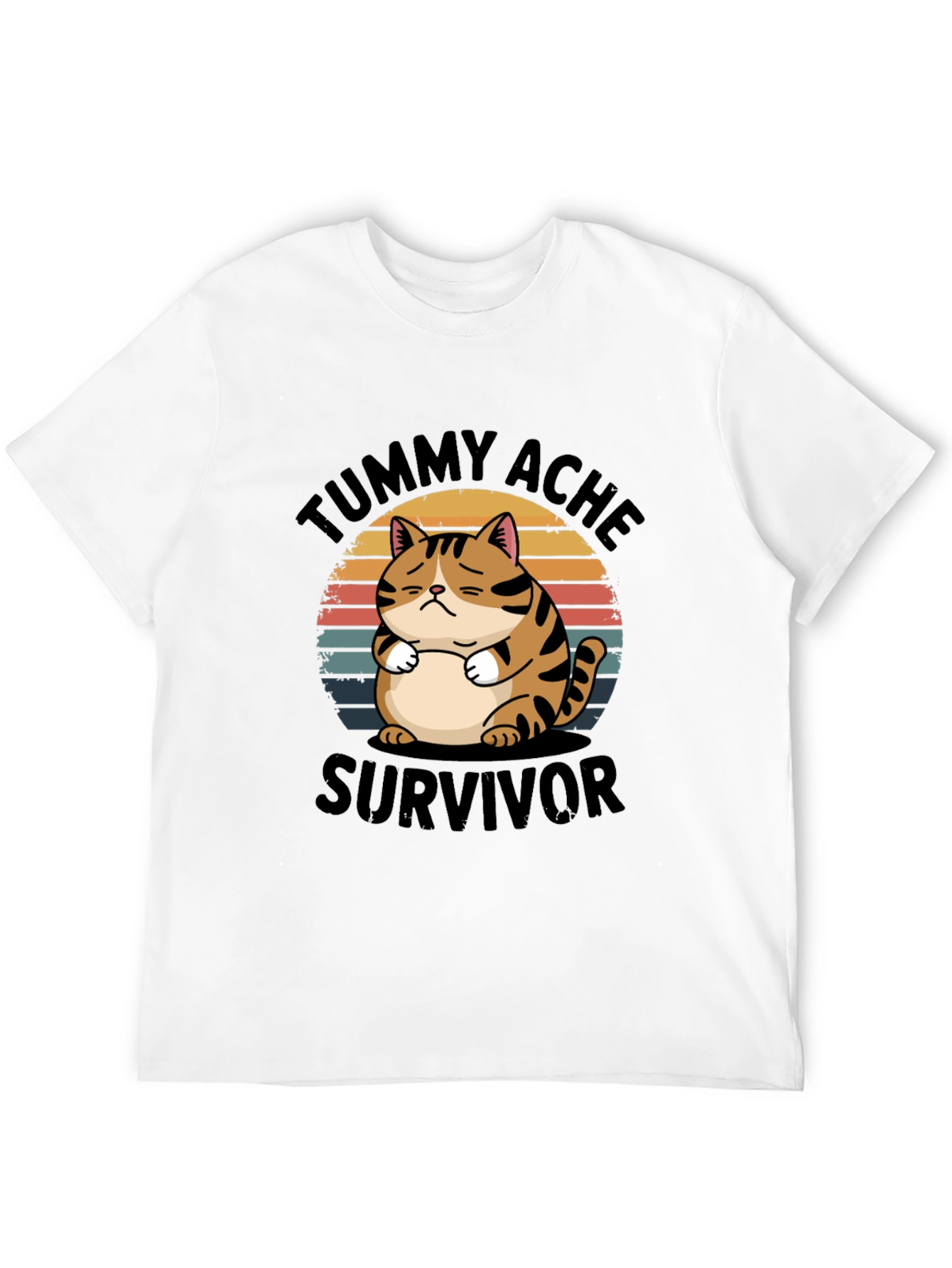 Tummy Ache Survivor T-Shirt - Cat Design