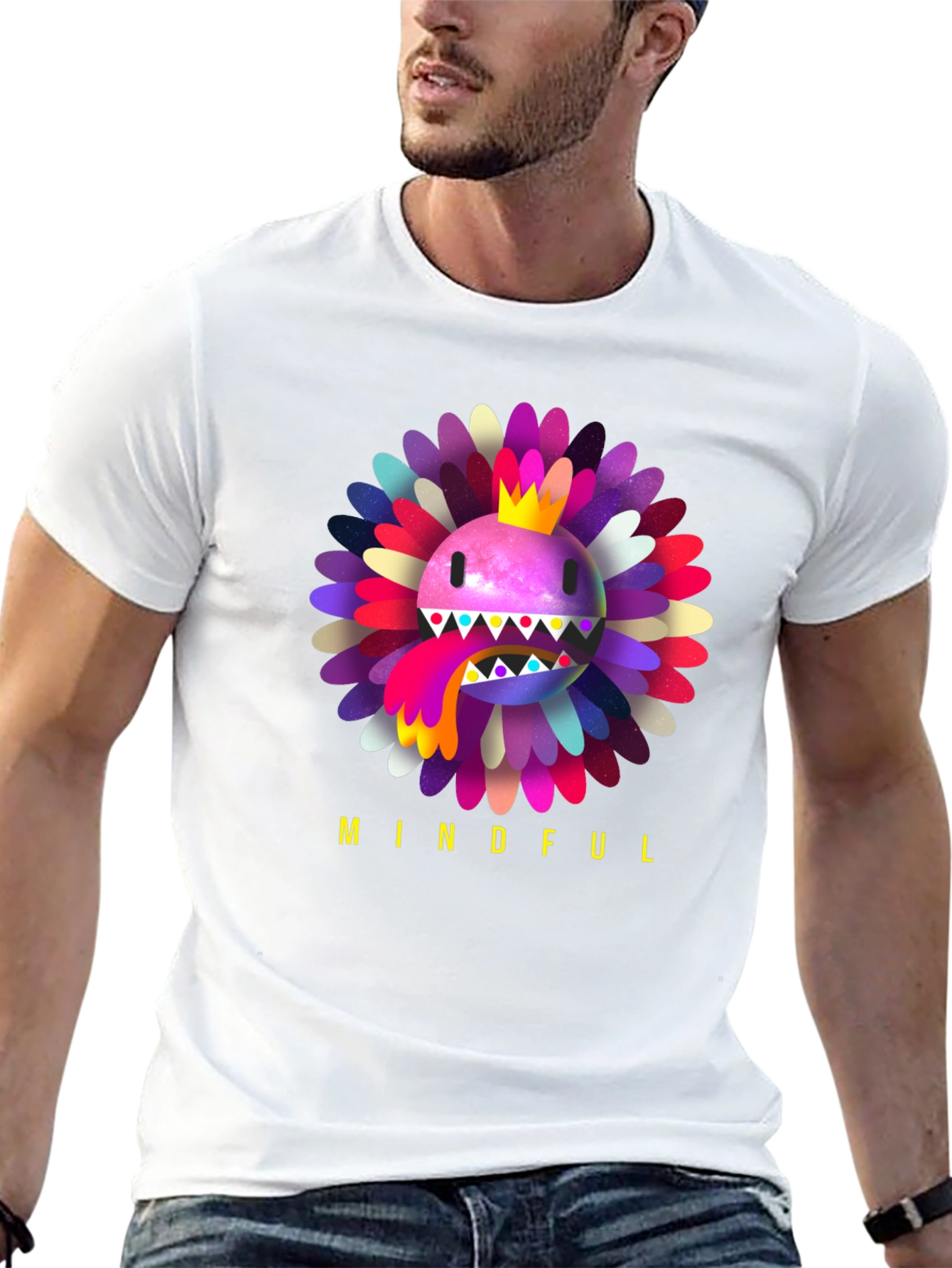 Mindful Flower Graphic Tee - Trendy Casual Wear