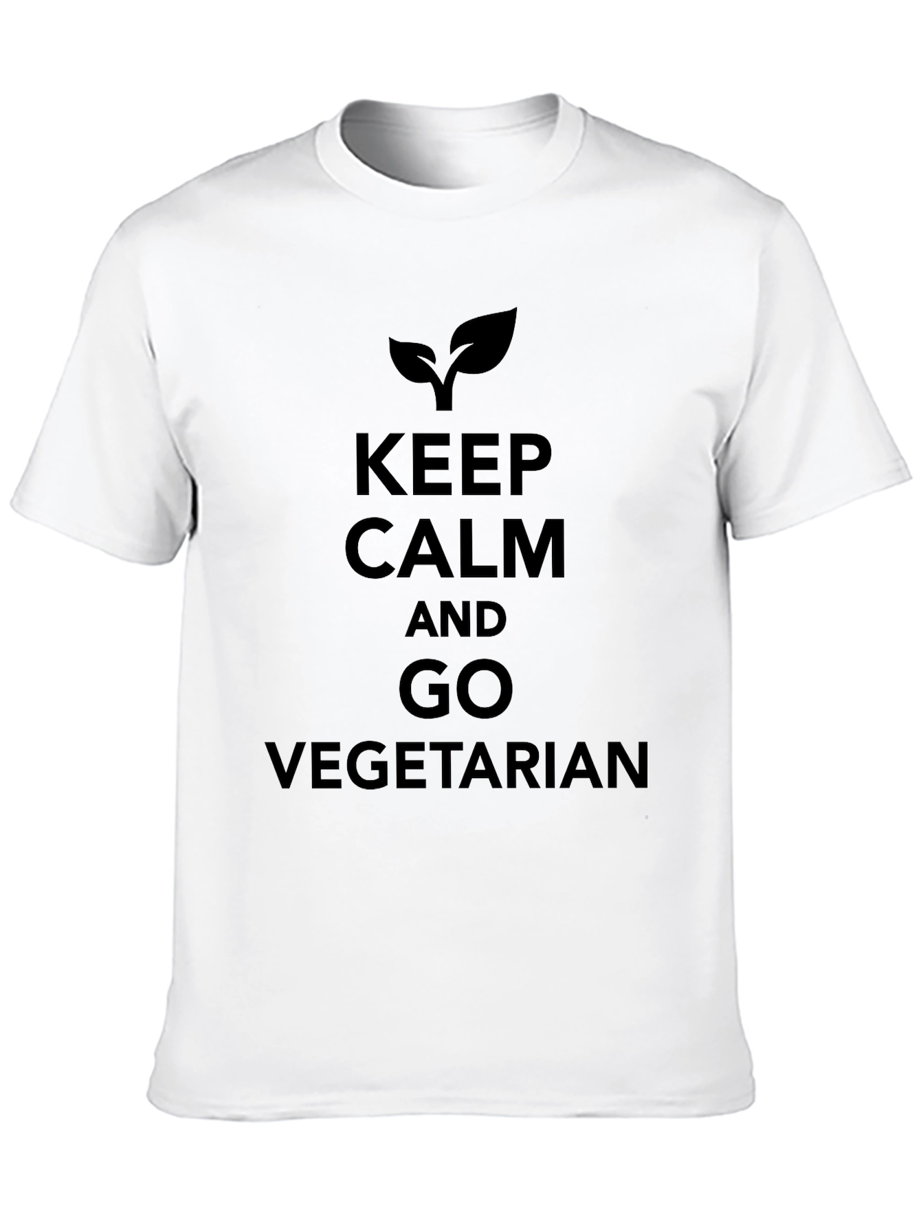 Keep Calm Go Vegetarian Black T-Shirt
